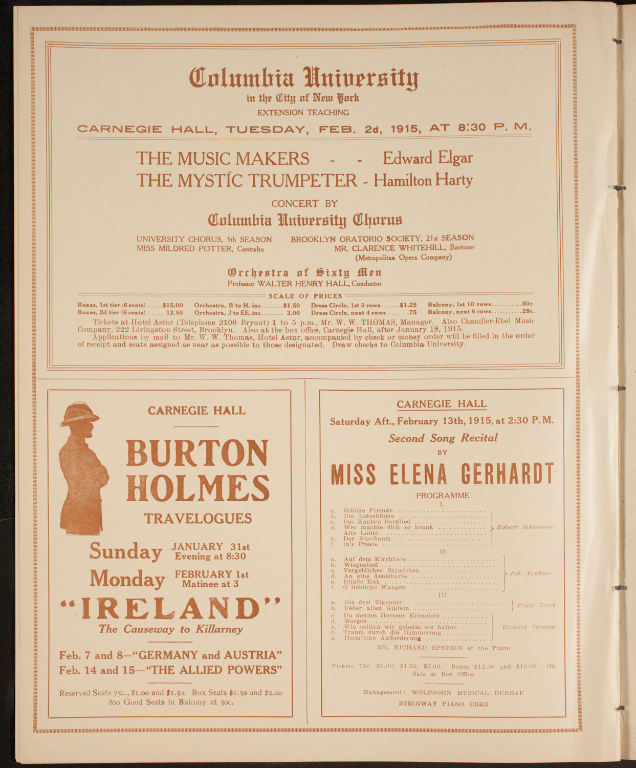New York Philharmonic, January 28, 1915, program page 10