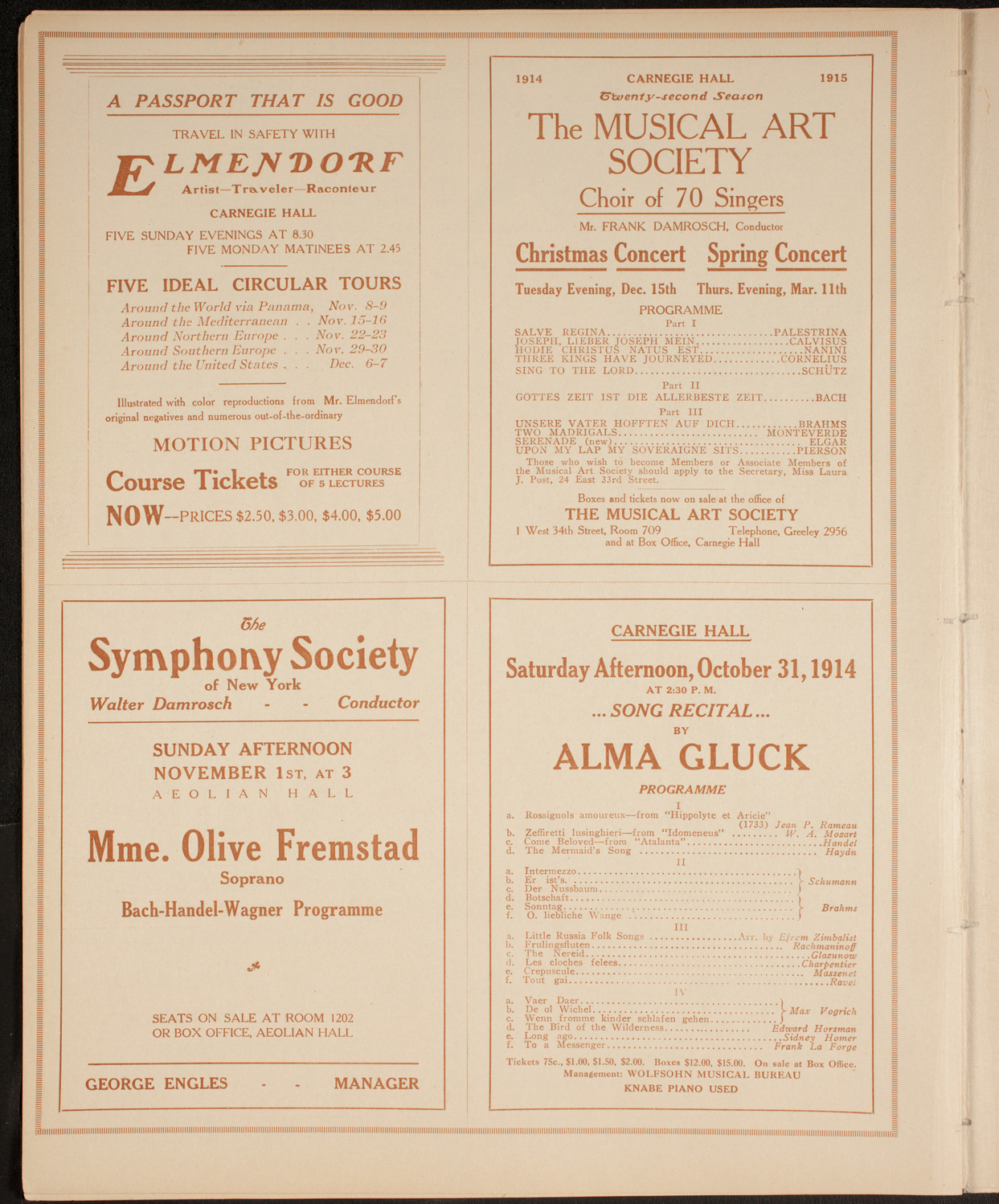 Albert Spalding, Violin, October 29, 1914, program page 8