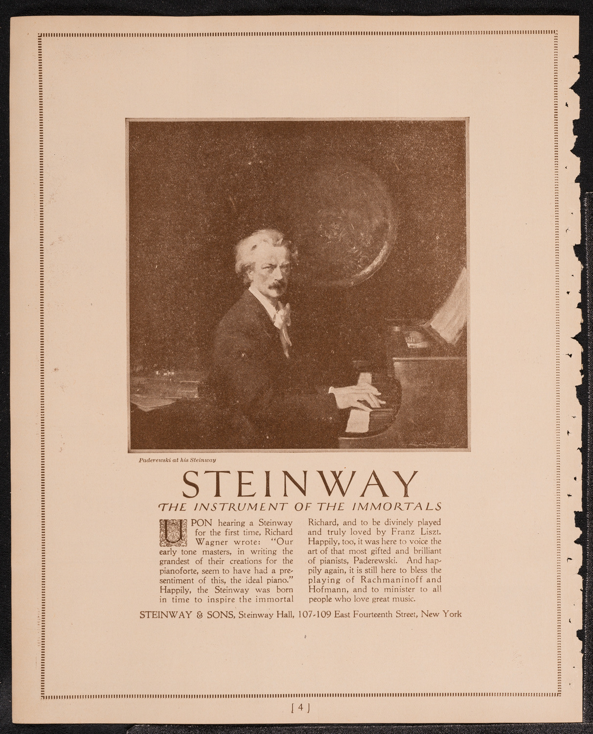 Johanna Gadski, Soprano, with the New York Philharmonic, October 30, 1921, program page 4