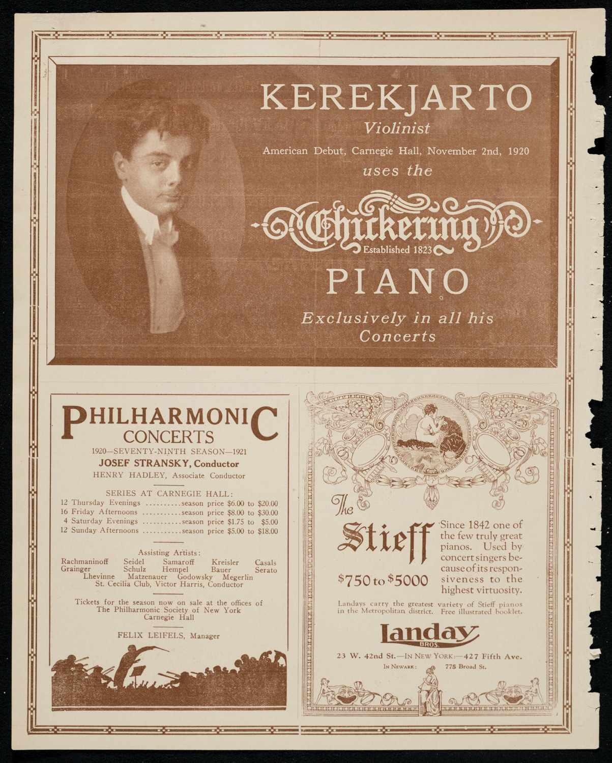 National Symphony Orchestra, October 24, 1920, program page 12