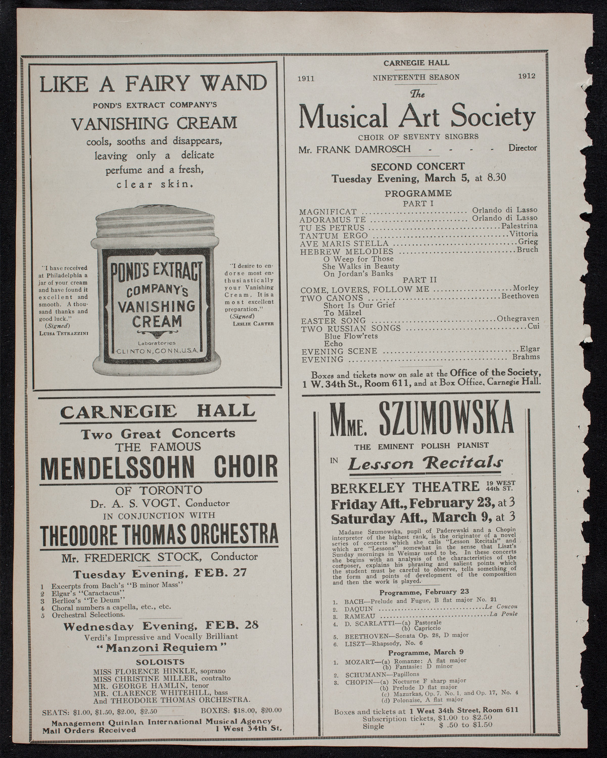 New York Banks' Glee Club, February 17, 1912, program page 8