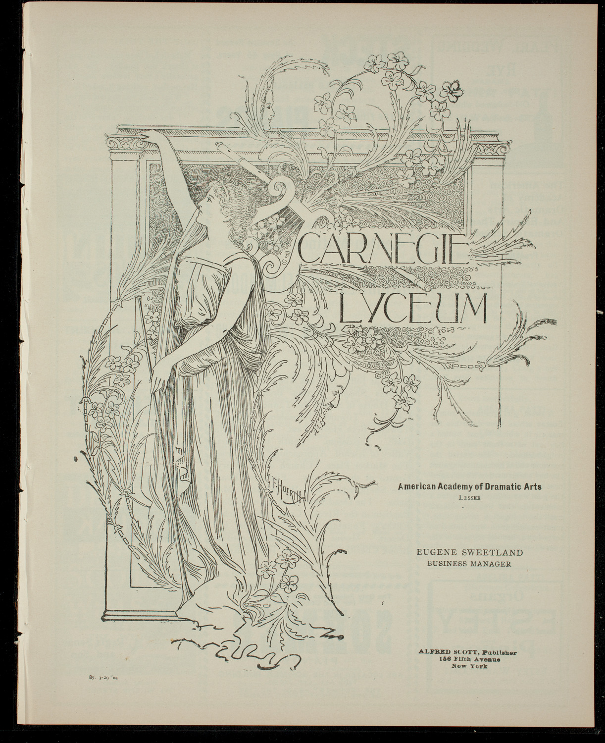Elmendorf Lecture: A Journey Through the Holy Land, March 29, 1904, program page 1