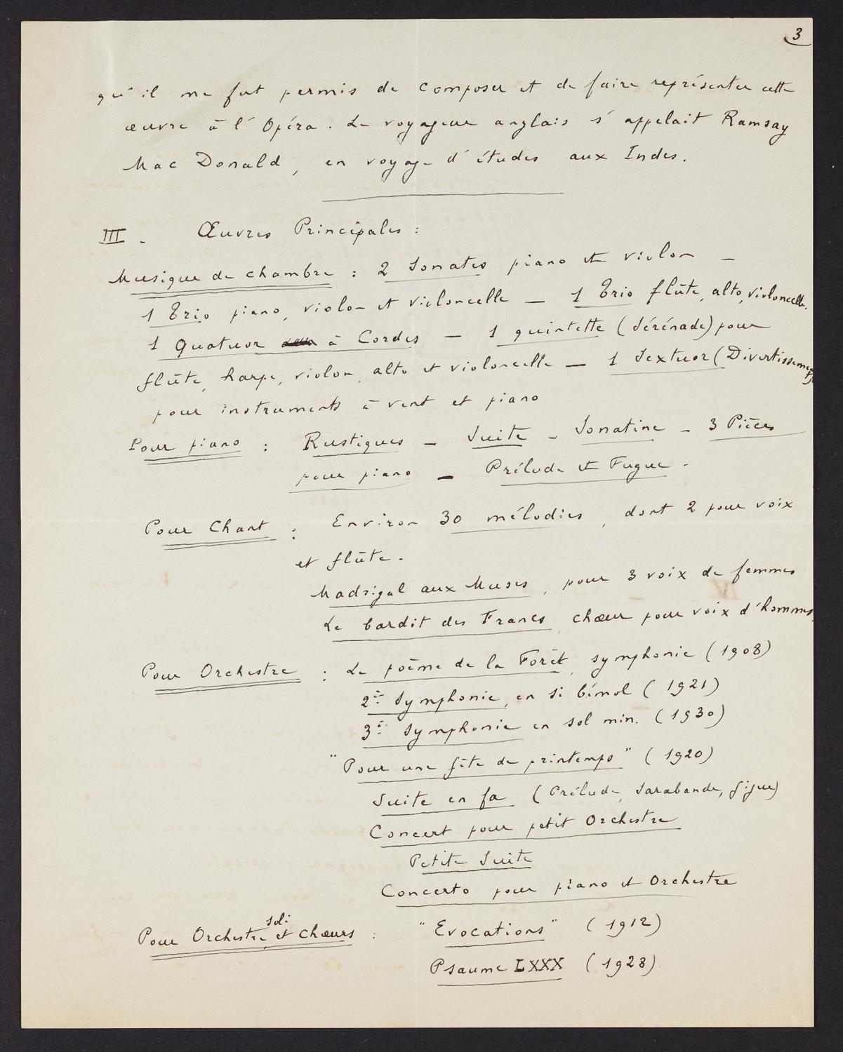 Correspondence from Albert Roussel to David Ewen, page 5 of 8