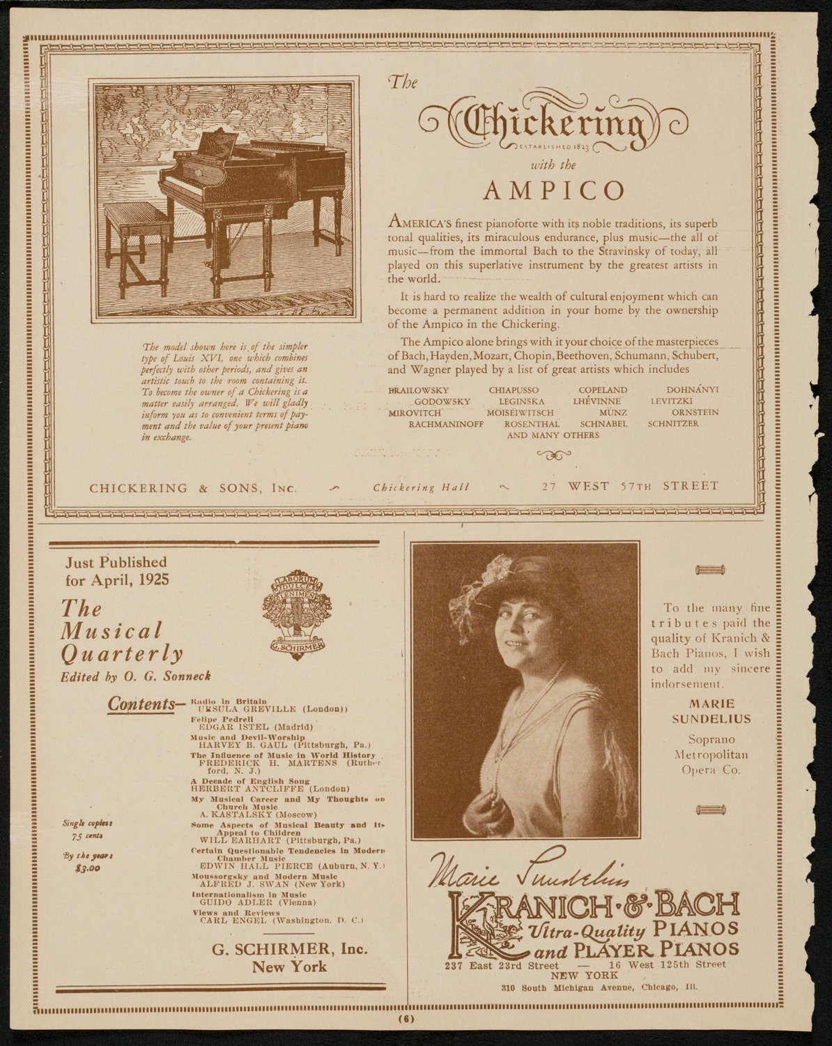 Max Rosen, Violin, April 10, 1925, program page 6