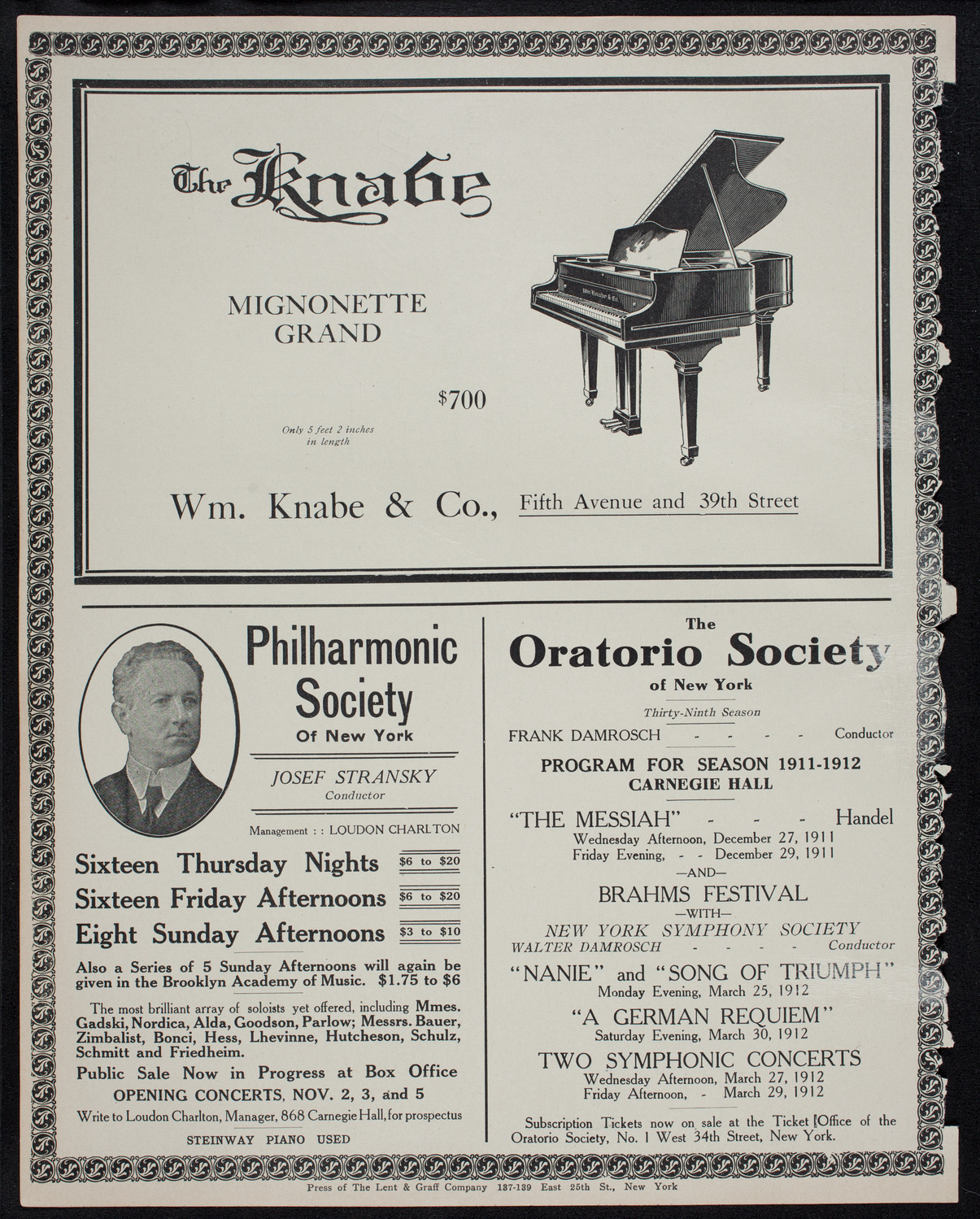 David Bispham, Baritone, October 29, 1911, program page 12