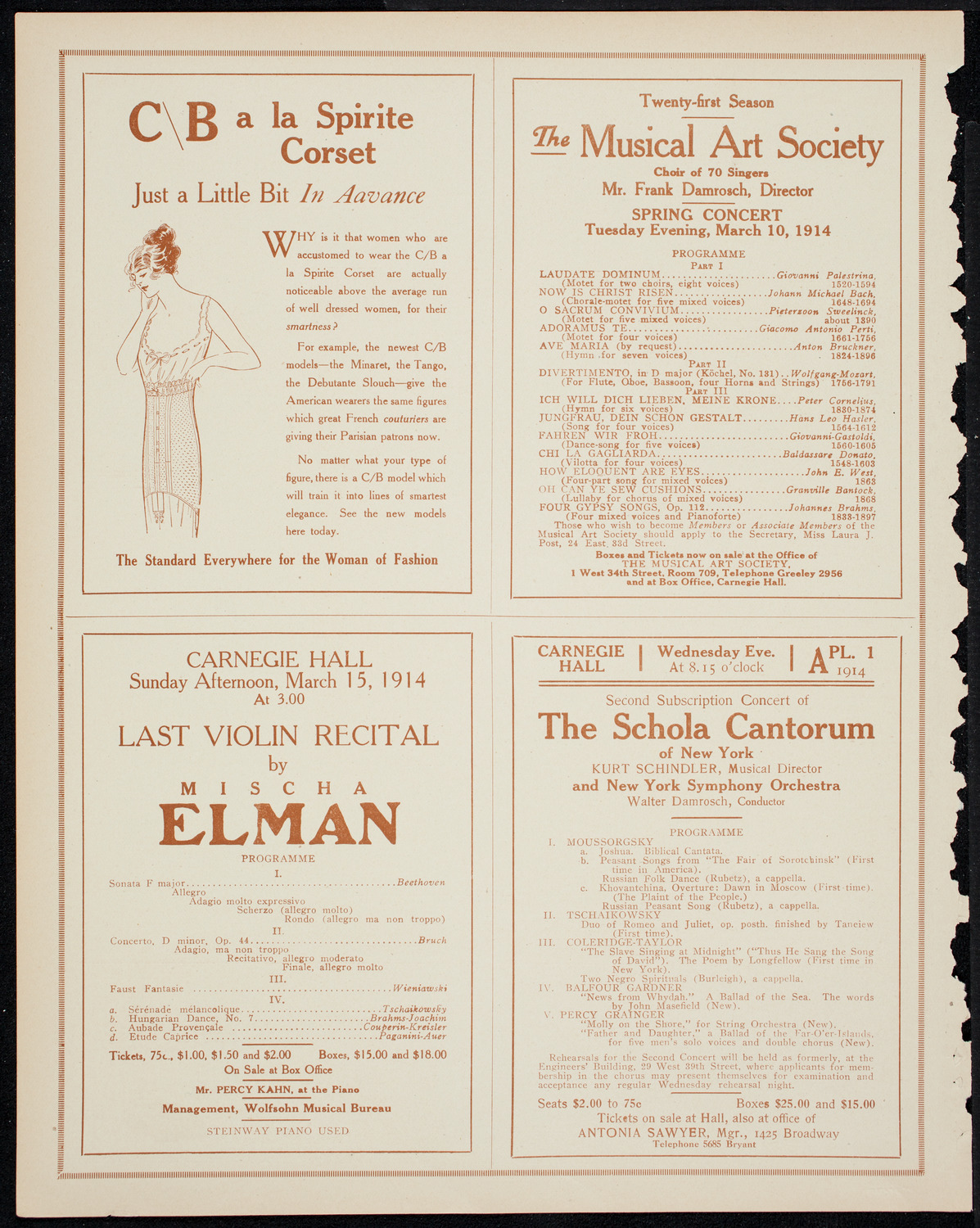 Ignacy Jan Paderewski, Piano, March 7, 1914, program page 8