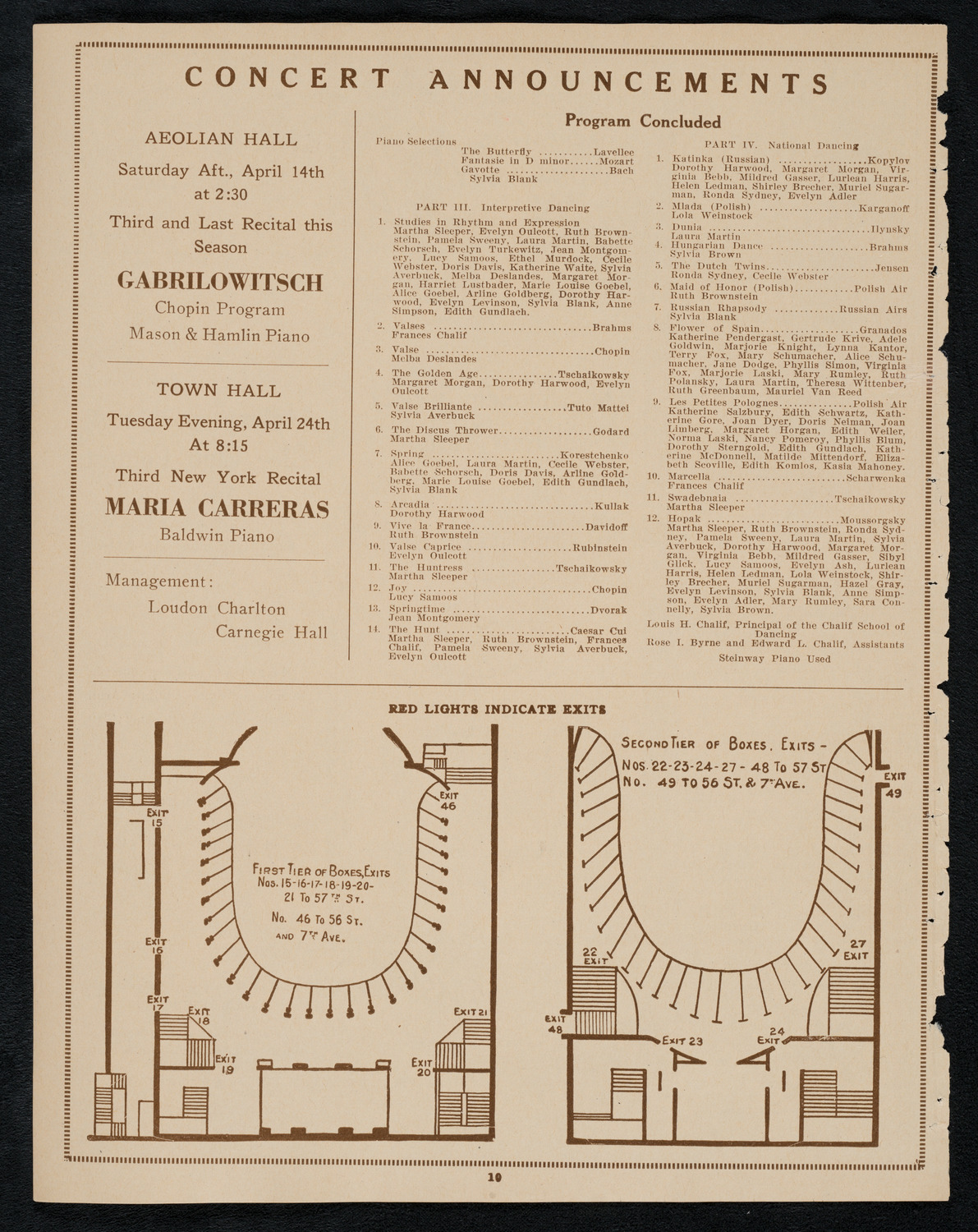 Children's Classes of the Chalif Russian School of Dancing, April 14, 1923, program page 10