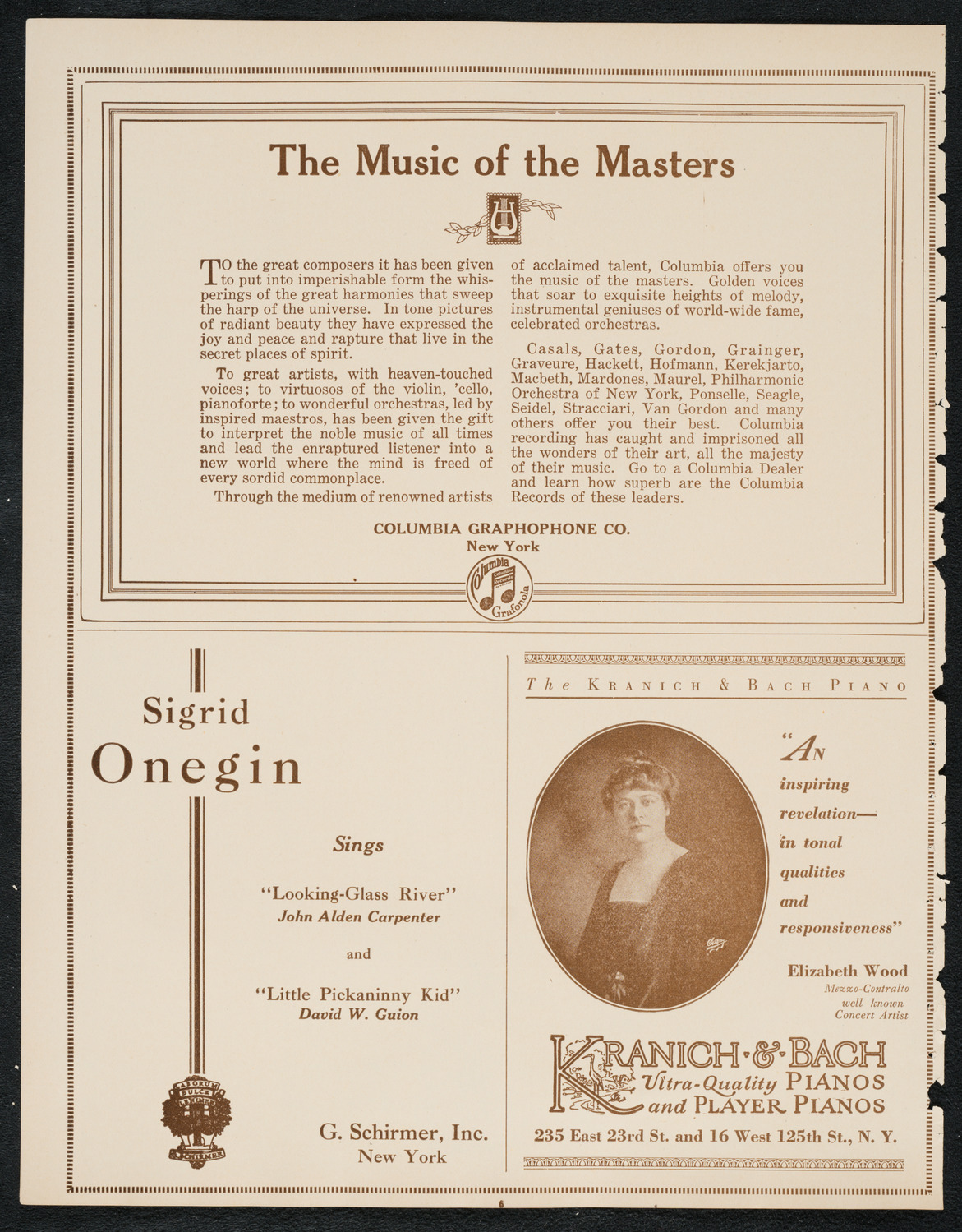 Fyodor Chaliapin, Tenor, December 5, 1922, program page 6