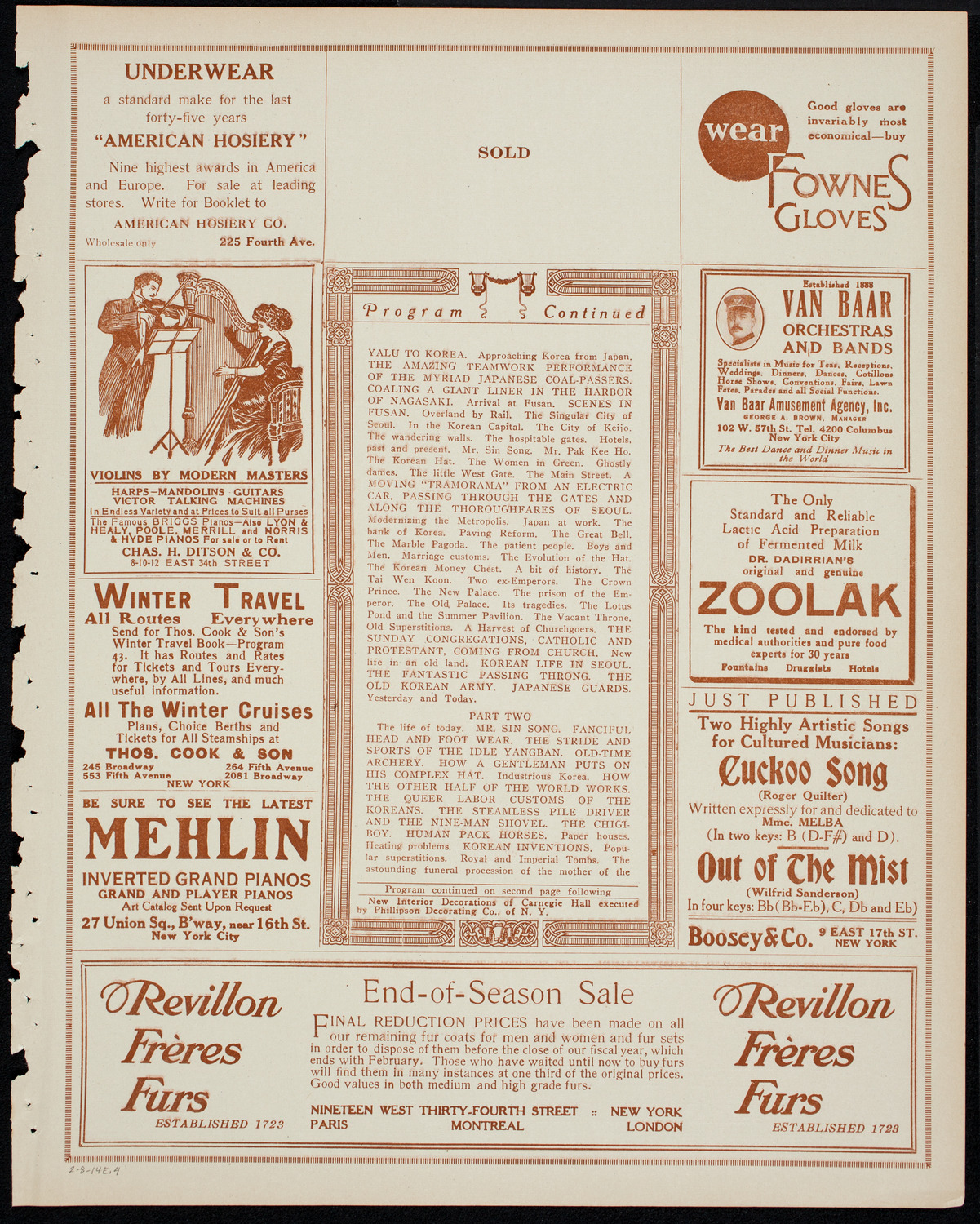 Burton Holmes Travelogue: Japan in Korea, February 8, 1914, program page 7