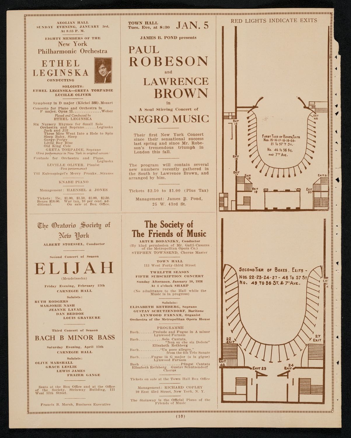 New York Philharmonic, December 31, 1925, program page 10