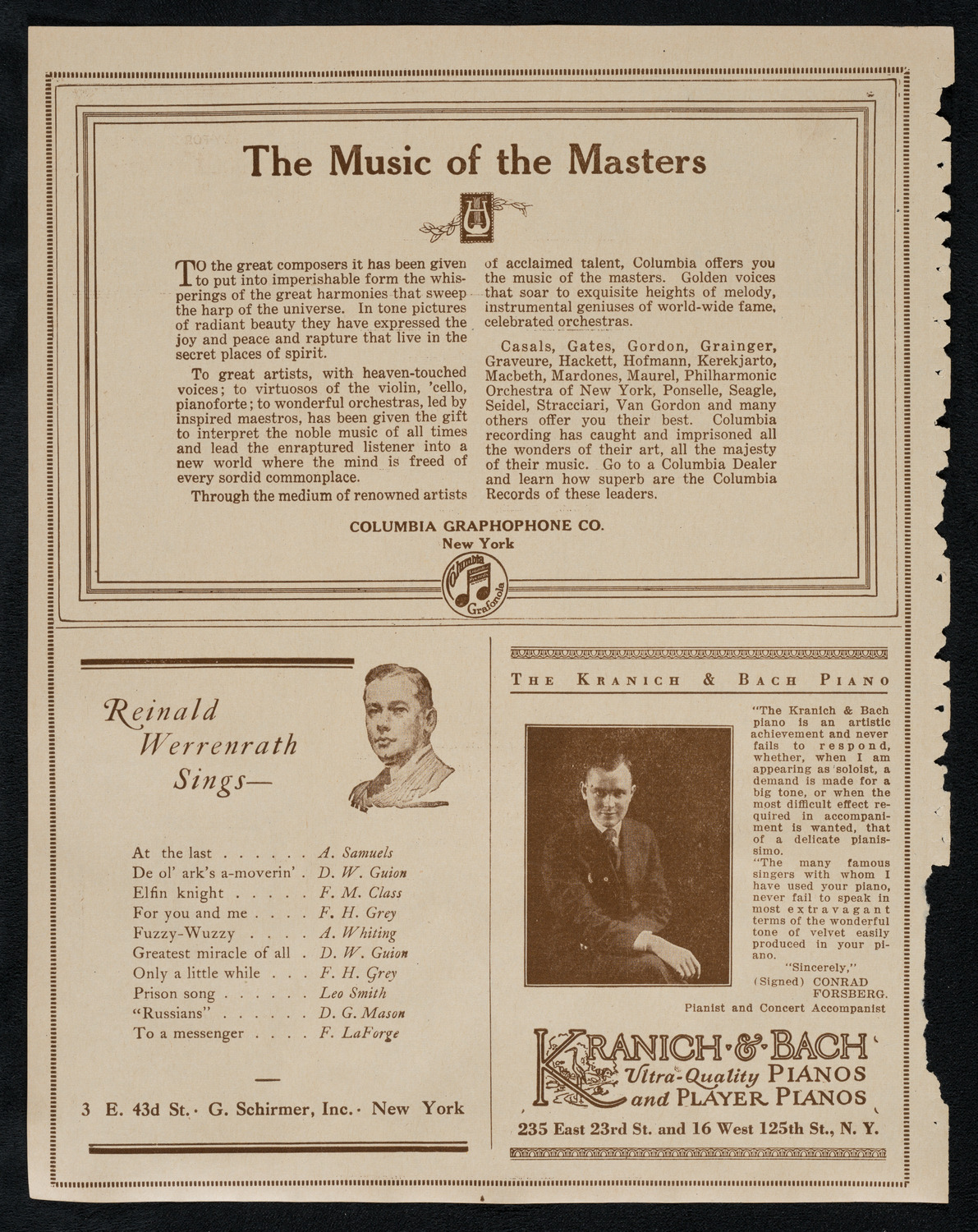 Hebrew National Orphan Home Concert, February 25, 1923, program page 6
