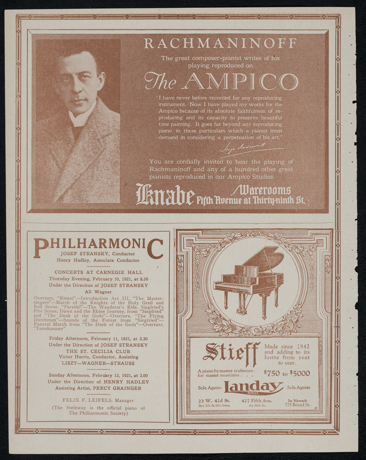 National Symphony Orchestra, February 8, 1921, program page 12