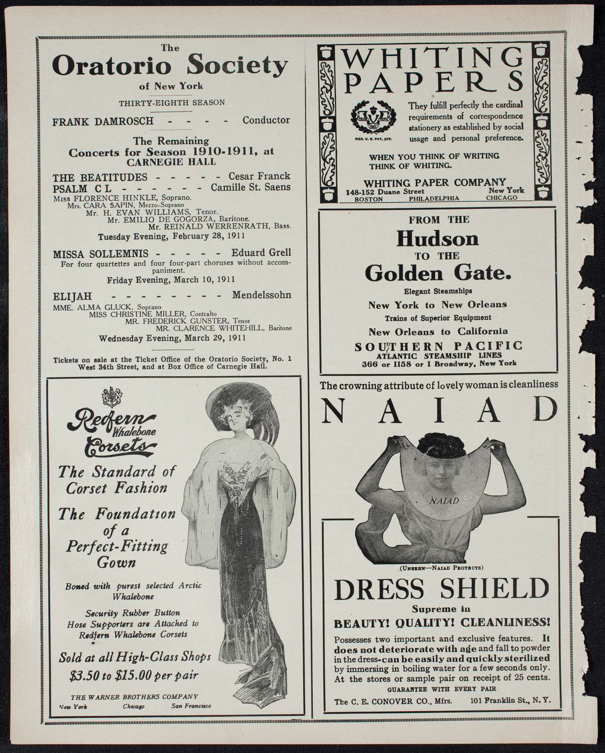Isadora Duncan, Dancer, with the New York Symphony Orchestra, February 20, 1911, program page 2