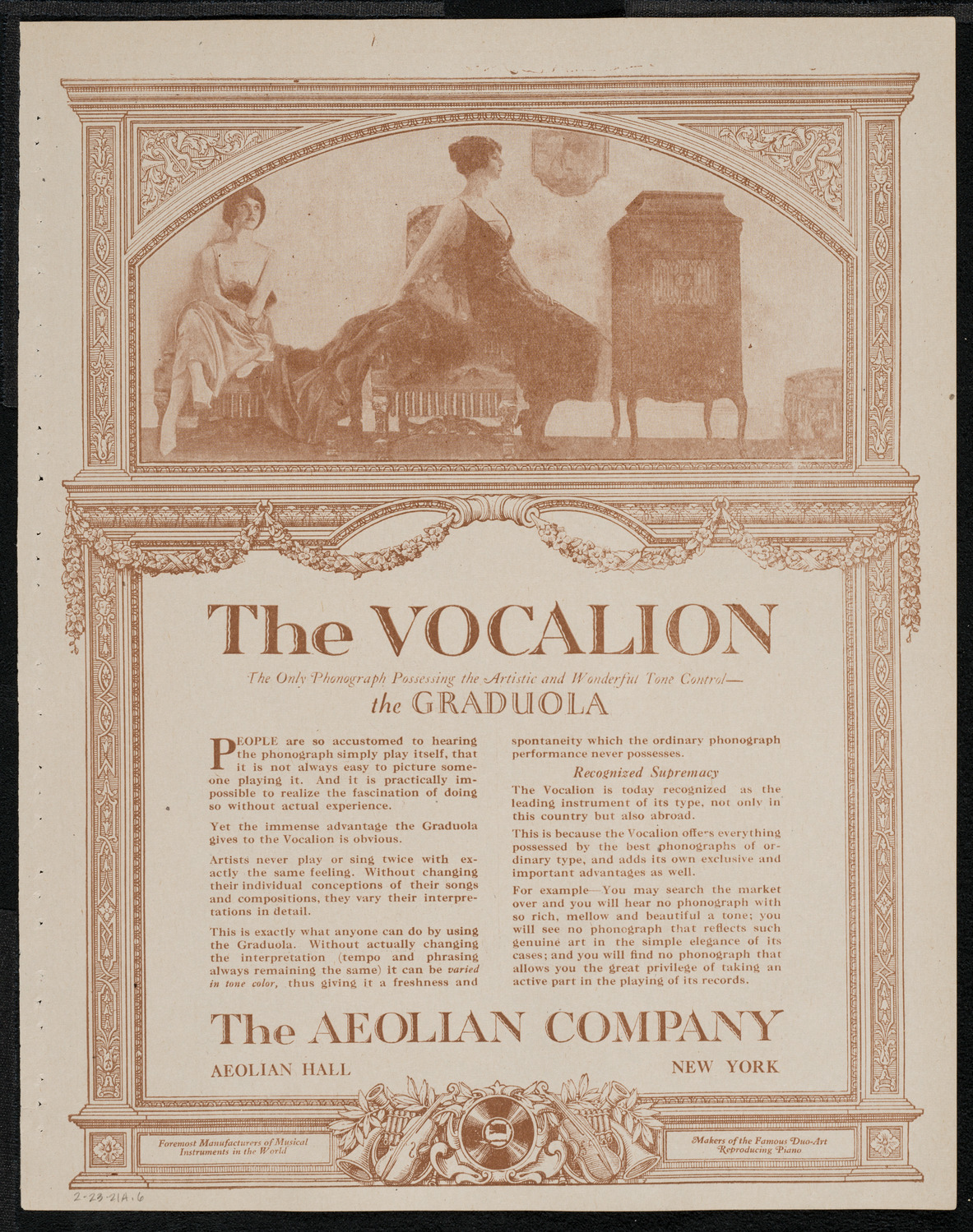 National Symphony Orchestra, February 23, 1921, program page 11