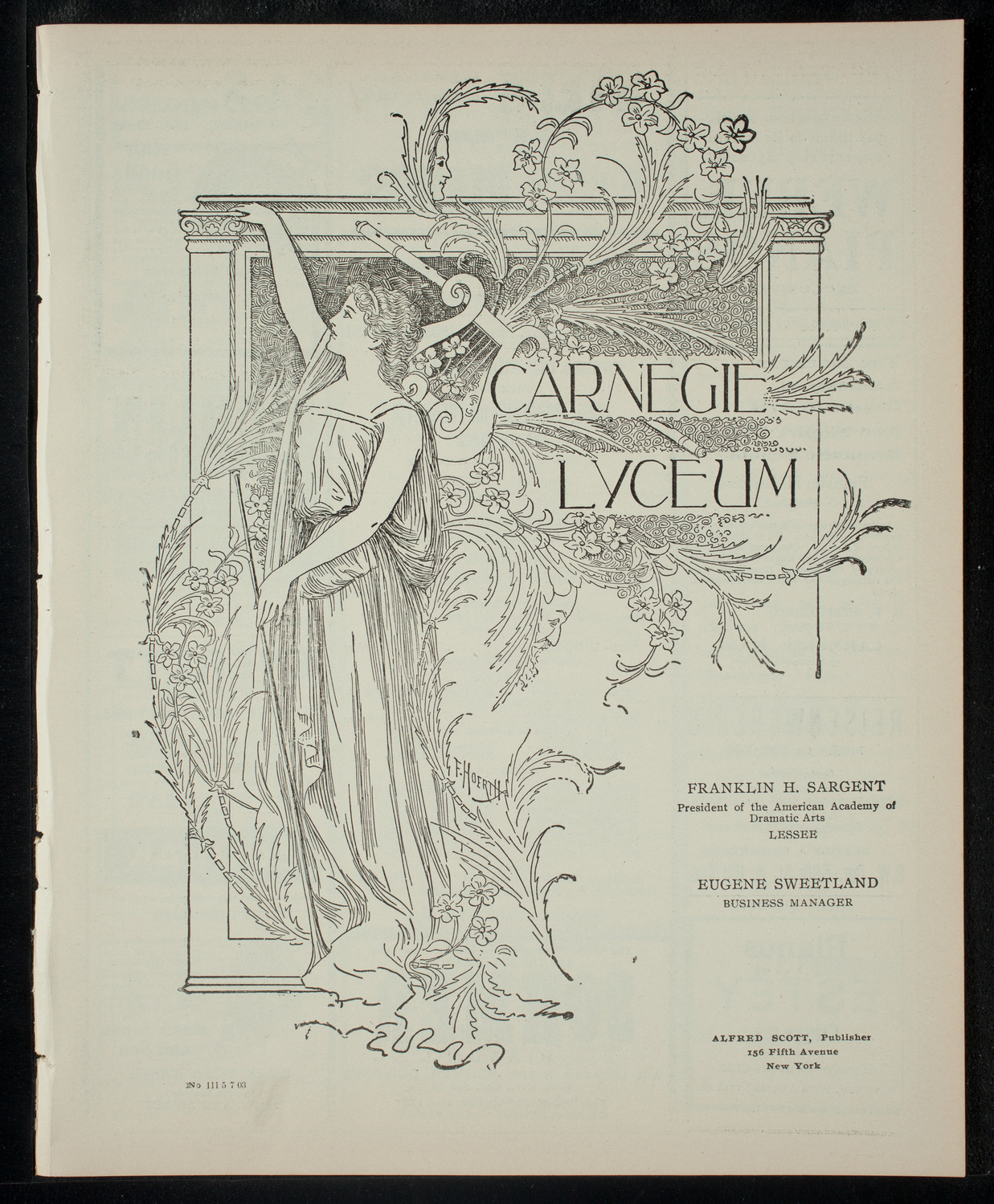 Students of Cornelie Meysenheym, May 7, 1903, program page 1