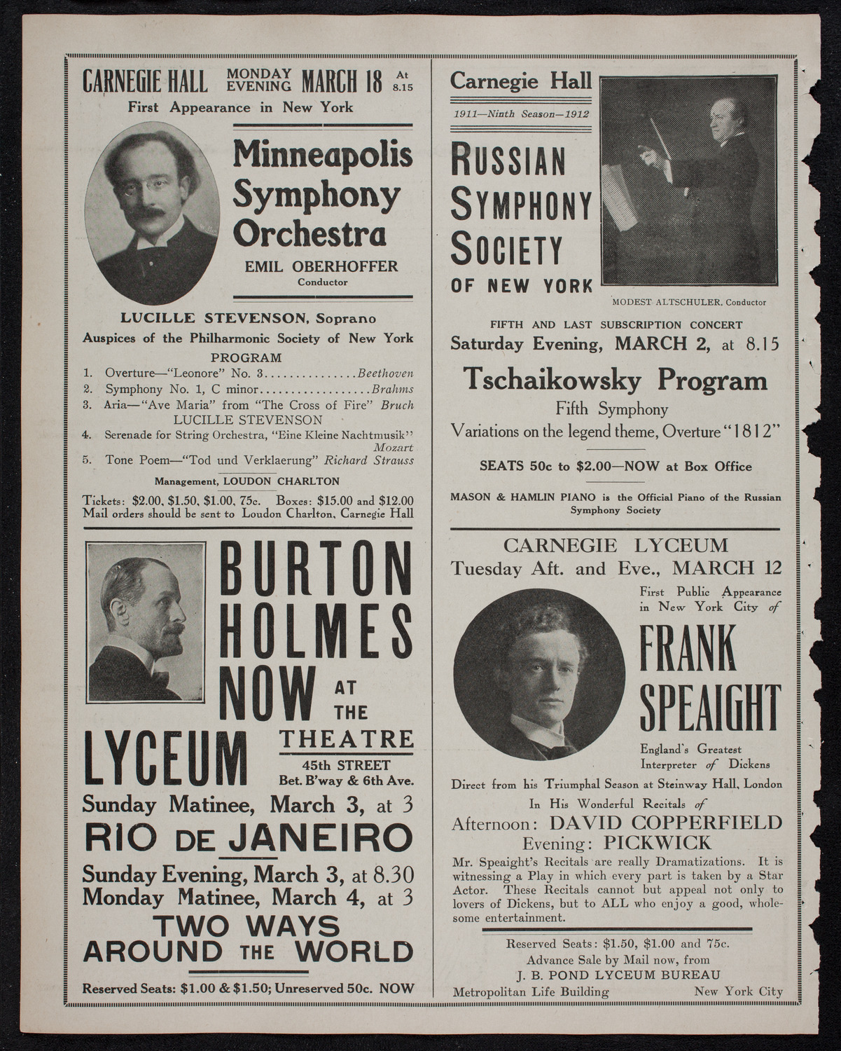 Mendelssohn Choir of Toronto with the Theodore Thomas Orchestra, February 27, 1912, program page 10