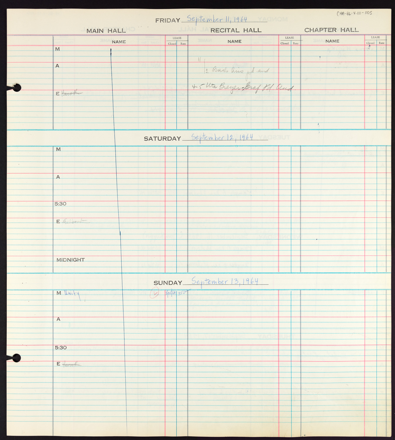 Carnegie Hall Booking Ledger, volume 10, page 5