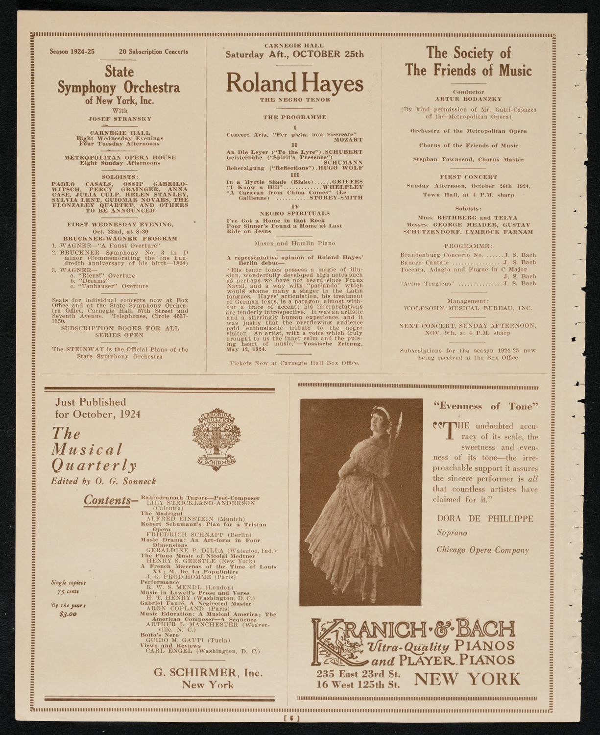 Vladimir Rosing, Tenor, October 20, 1924, program page 6