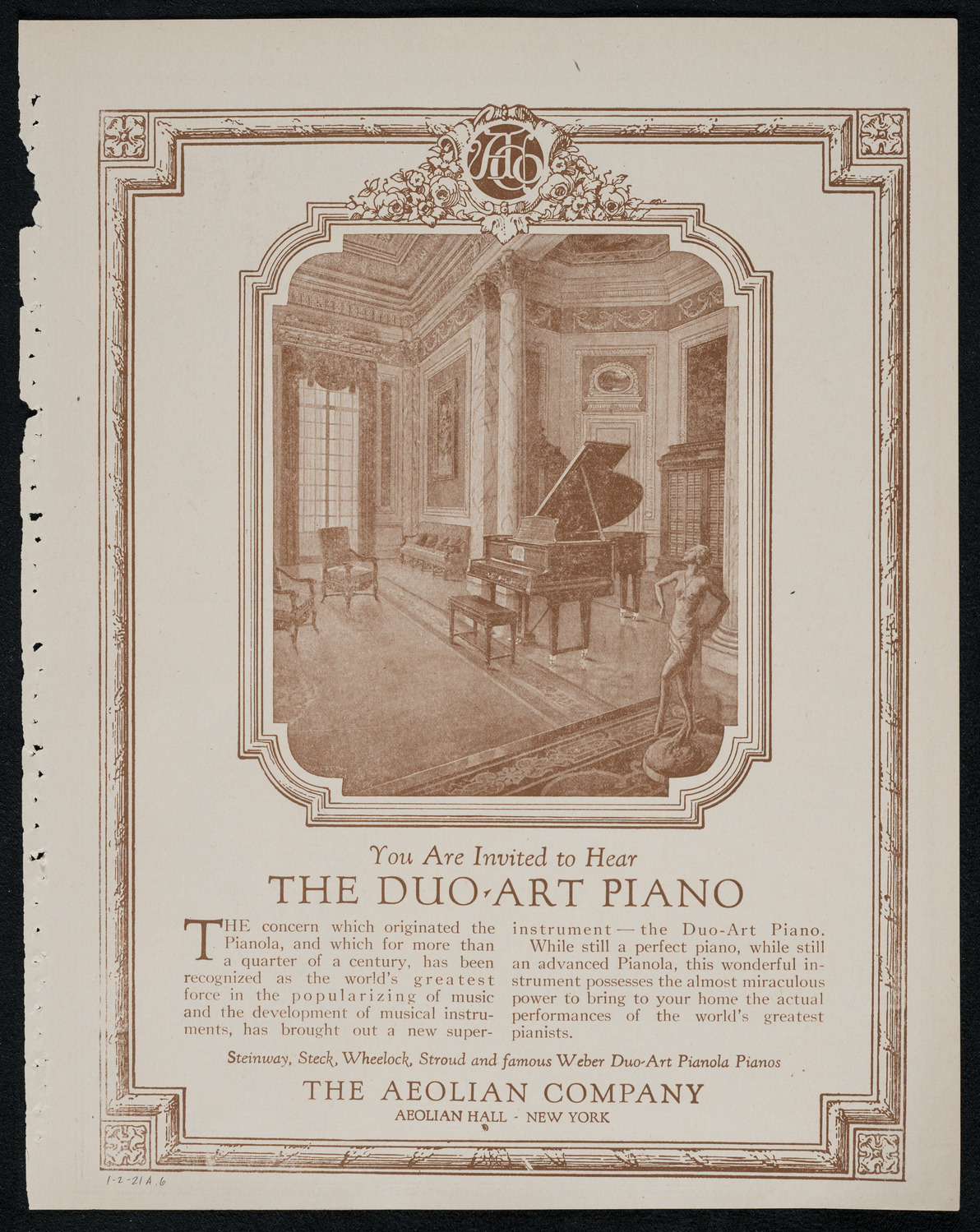 New York Philharmonic, January 2, 1921, program page 11