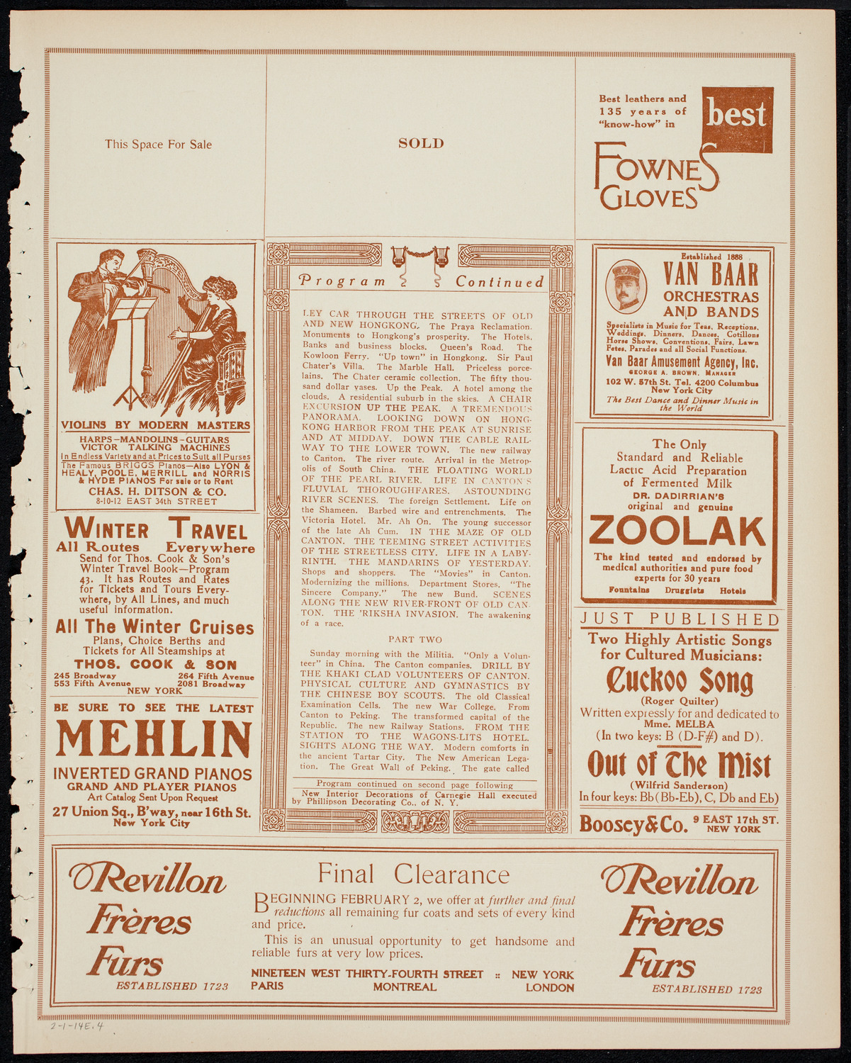 Burton Holmes Travelogue: China in 1913, February 1, 1914, program page 7