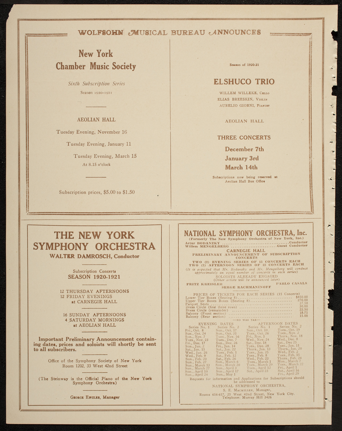Benefit: Hebrew Veterans Memorial, April 24, 1920, program page 8