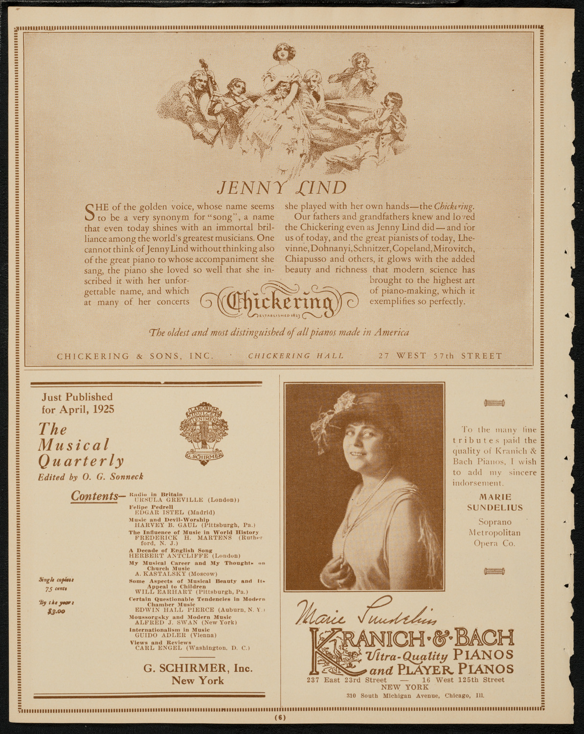 Oratorio Society of New York, April 8, 1925, program page 6