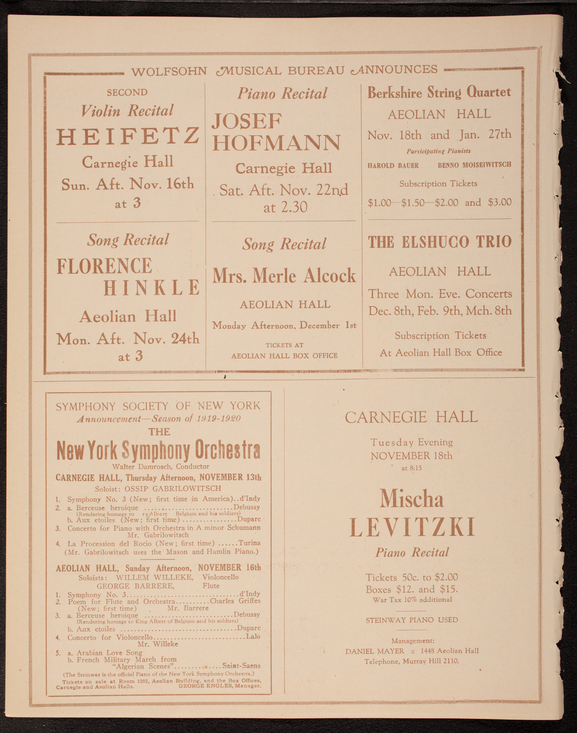 Kathryn Lee, Soprano, November 10, 1919, program page 8