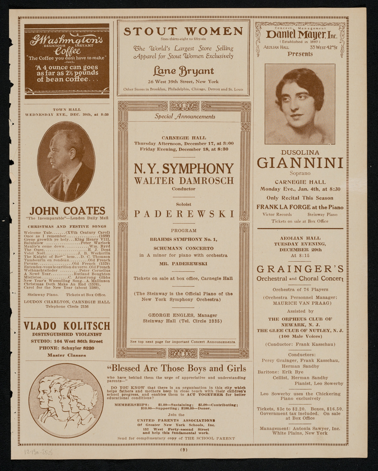 Cleveland Orchestra, December 13, 1925, program page 9