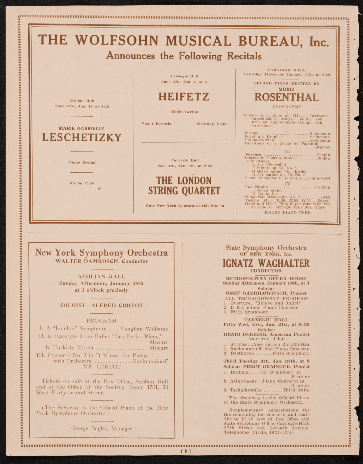 Allen McQuhae, Tenor, January 11, 1925, program page 8