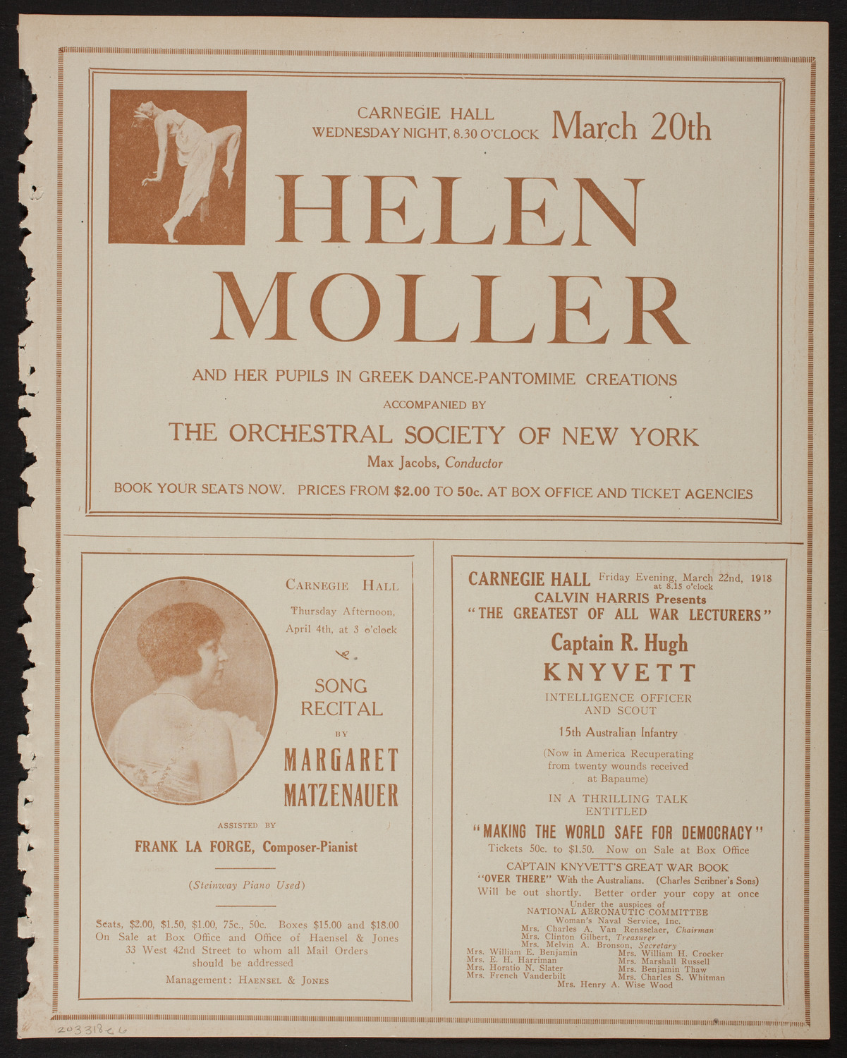 Meeting: The Humanitarian Cult, March 18, 1918, program page 11