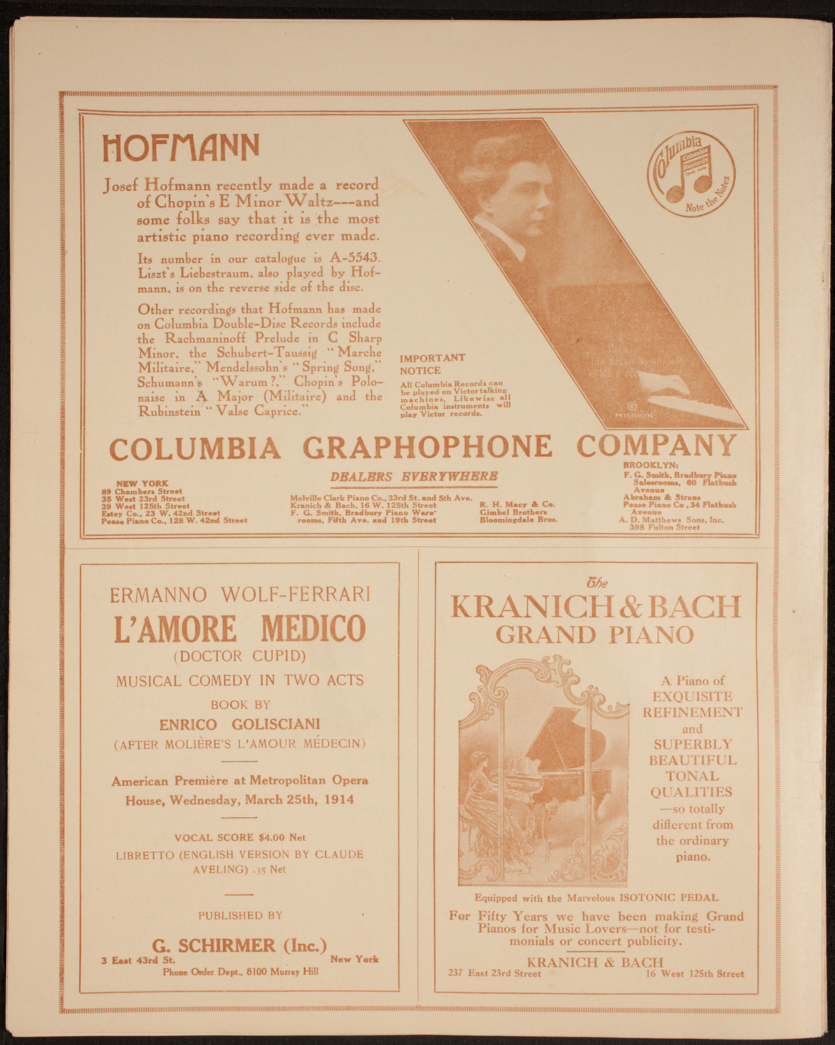 Ignacy Jan Paderewski, Piano, Frances Alda, Soprano, and Ernestine Schumann-Heink, Contralto, March 28, 1914, program page 6