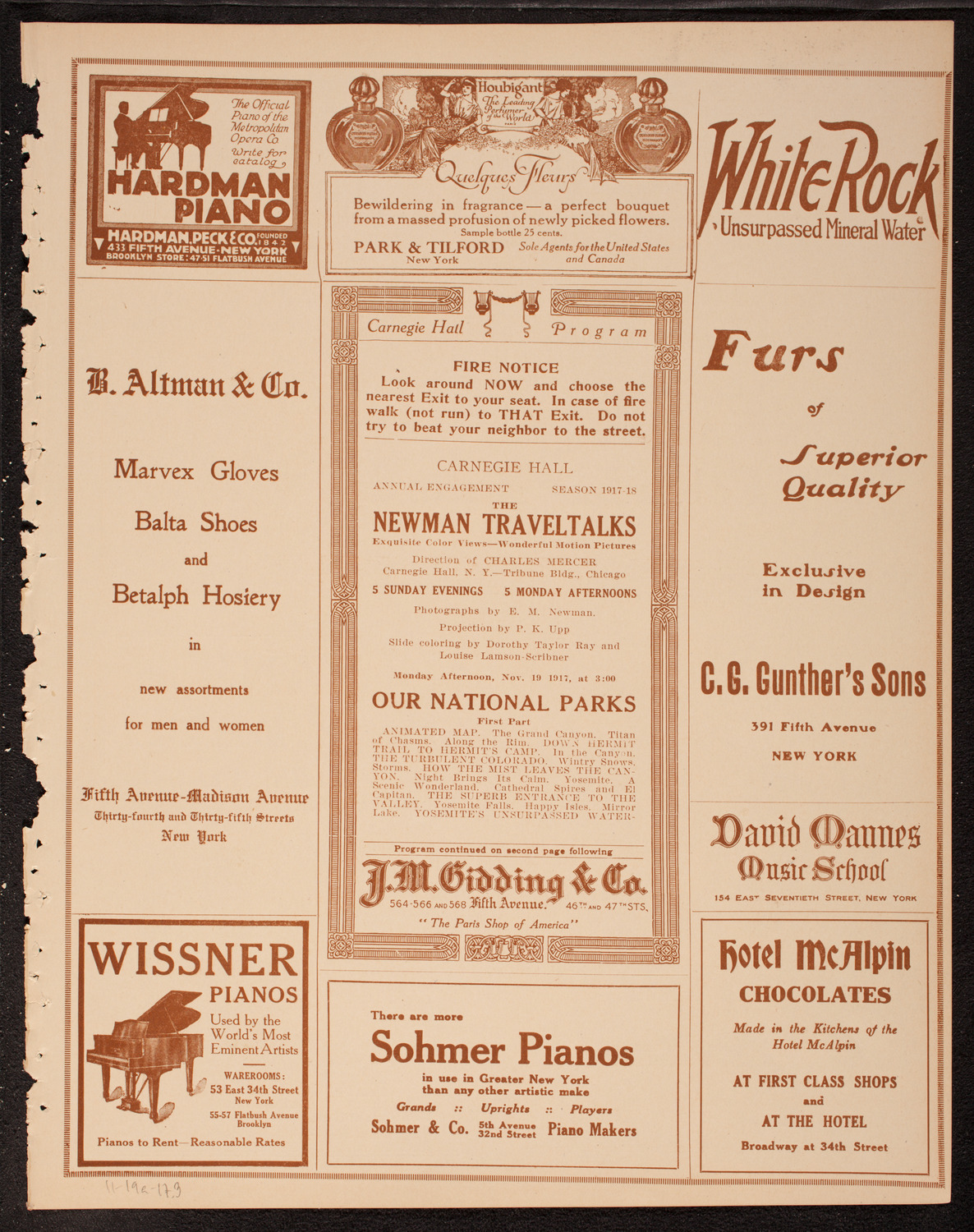 Newman Traveltalks: Our National Parks, November 19, 1917, program page 5