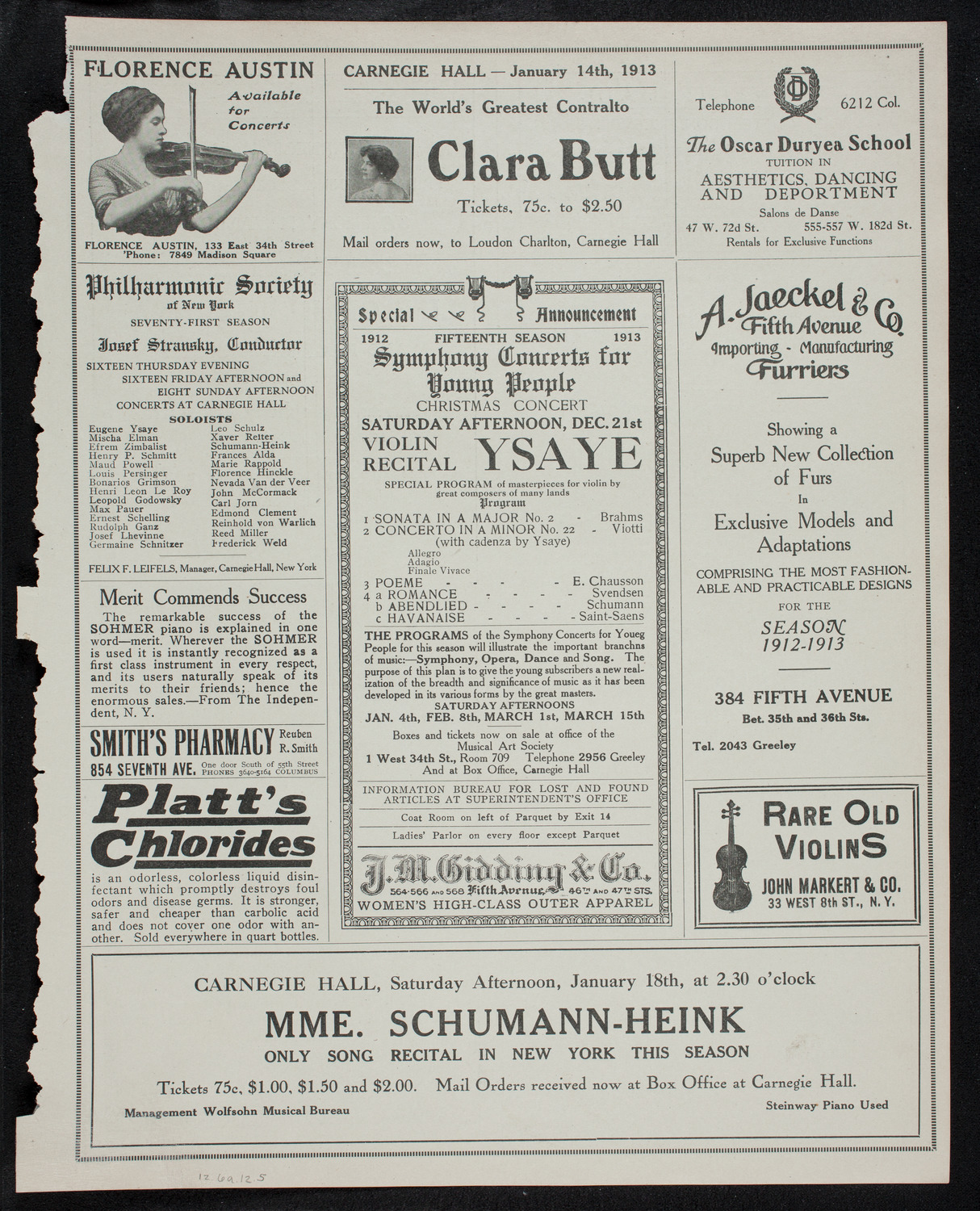 Ernest Schelling, Piano, December 6, 1912, program page 9
