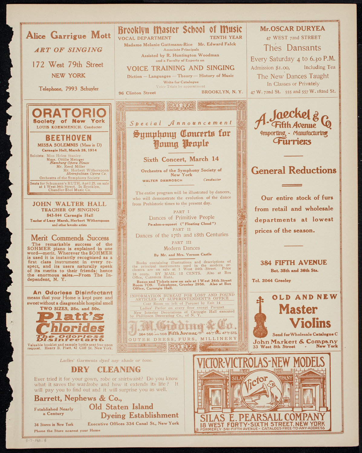 Ignacy Jan Paderewski, Piano, March 7, 1914, program page 9
