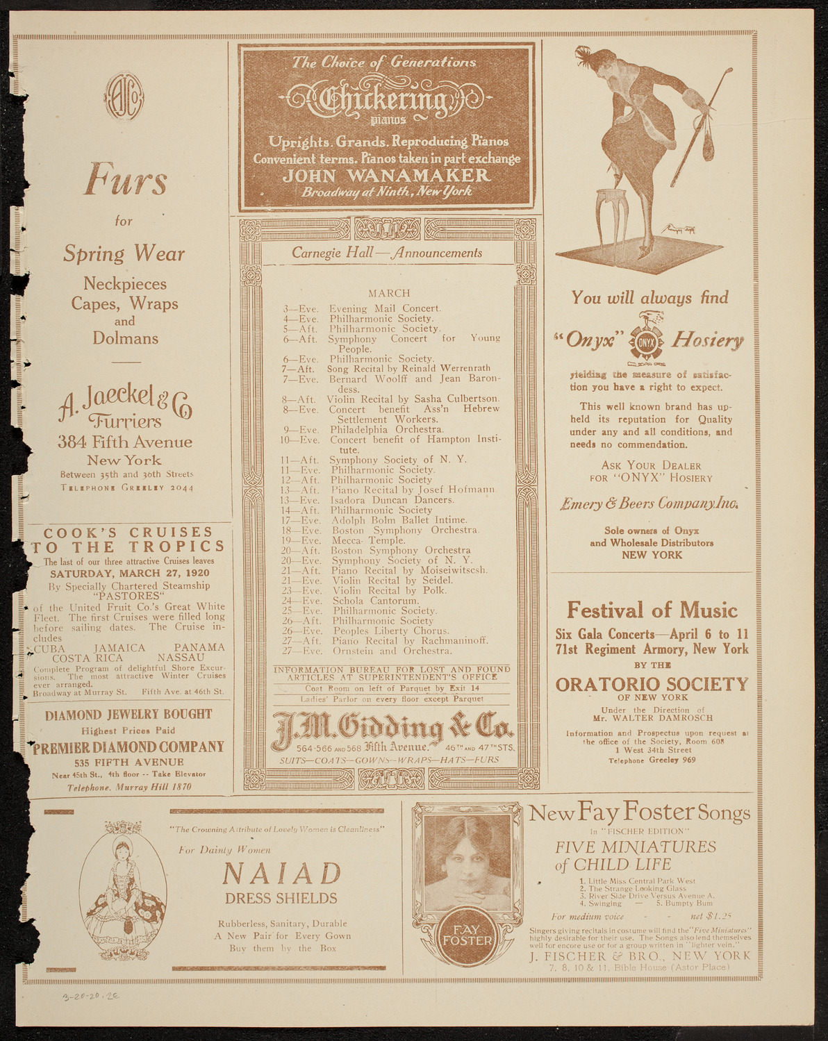 Maria Winetzkaja, Mezzo-Soprano, March 2, 1920, program page 3
