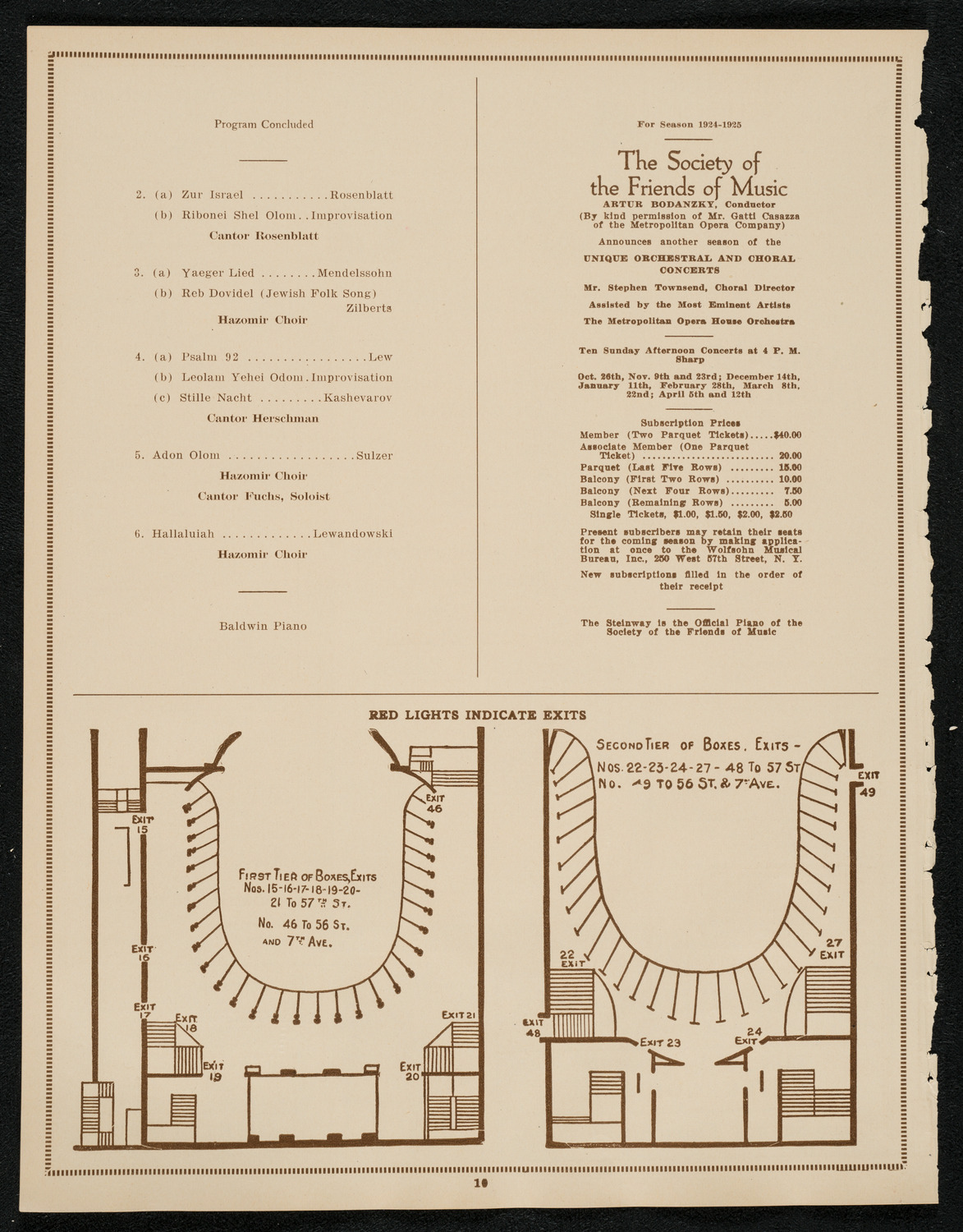 Testimonial Concert in Honor of Don Fuchs, May 21, 1924, program page 10