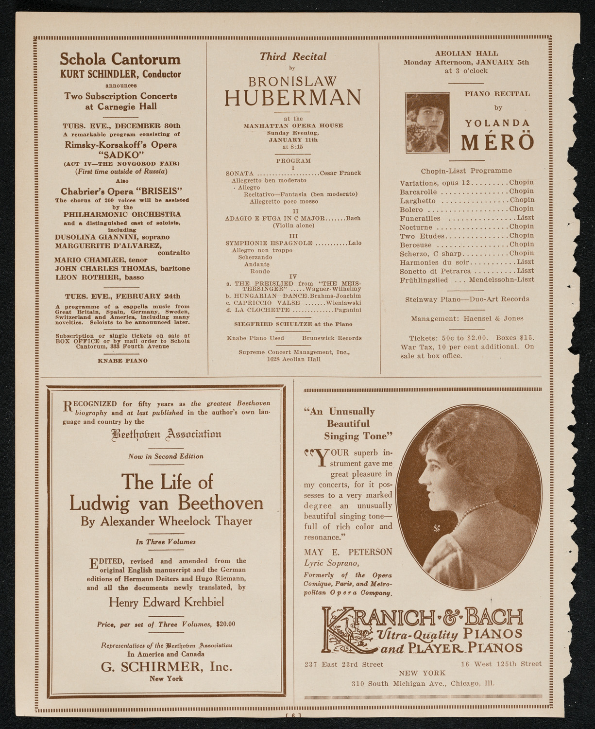 Oratorio Society of New York, December 27, 1924, program page 6