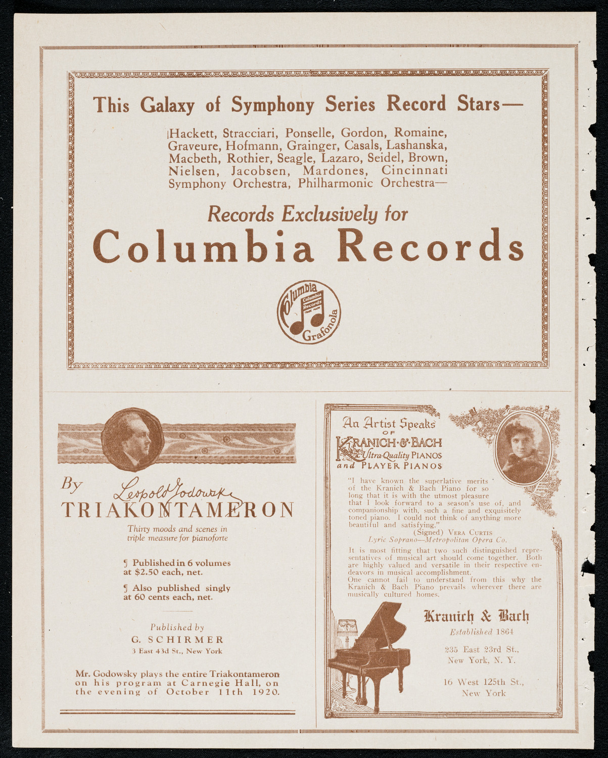 New York Philharmonic, November 28, 1920, program page 6