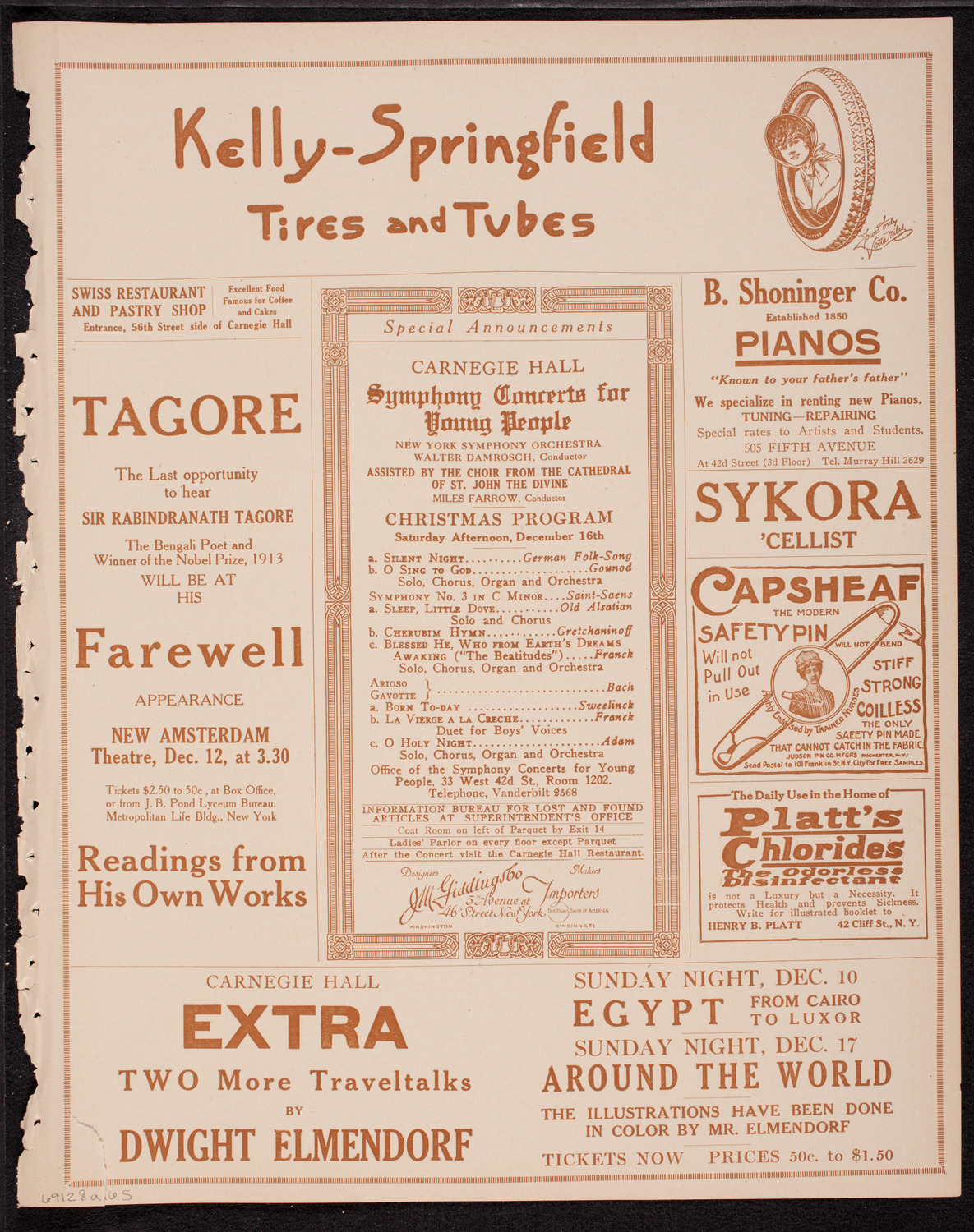 New York Philharmonic, December 8, 1916, program page 9