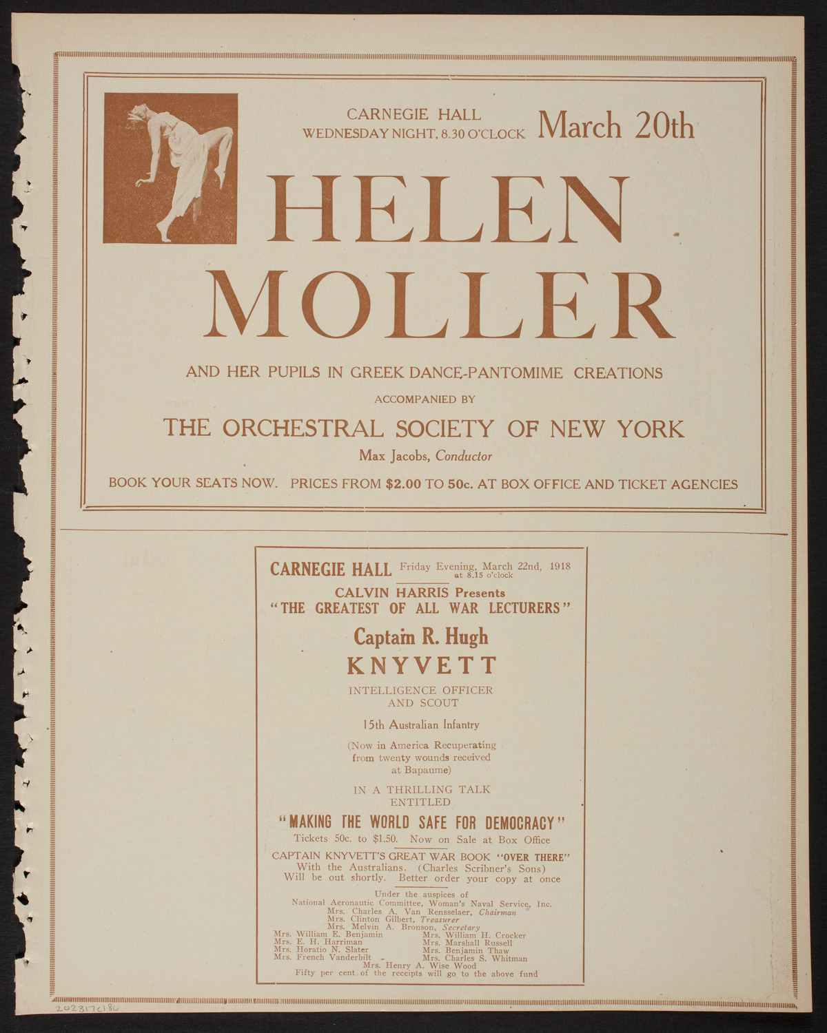 Lecture by Lieutenant Patrick Alva O'Brien, R.F.C., March 17, 1918, program page 11