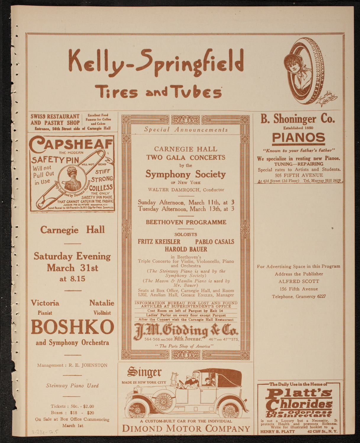 Lecture by Alfred Noyes, February 28, 1917, program page 9