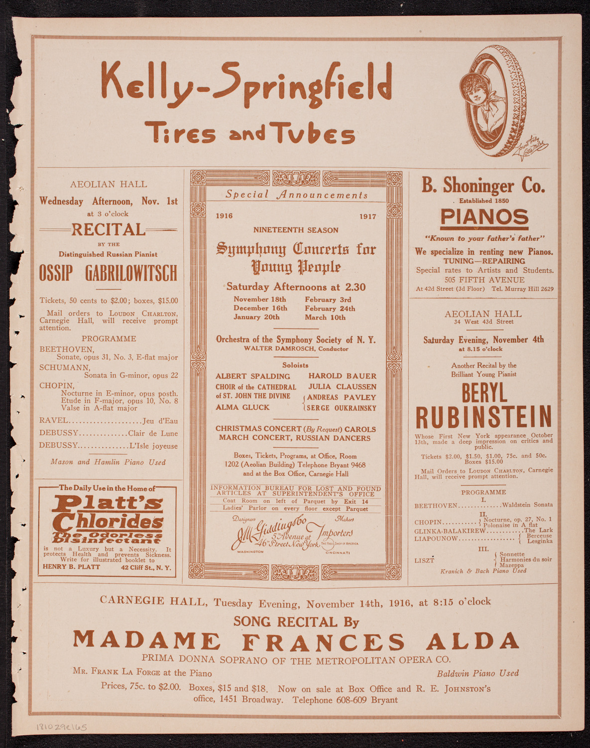 George Dostal, Tenor, October 29, 1916, program page 9