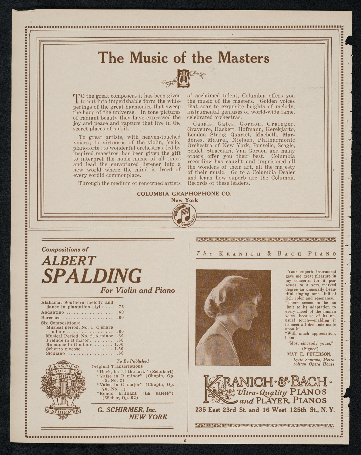 New York Philharmonic, March 28, 1923, program page 6