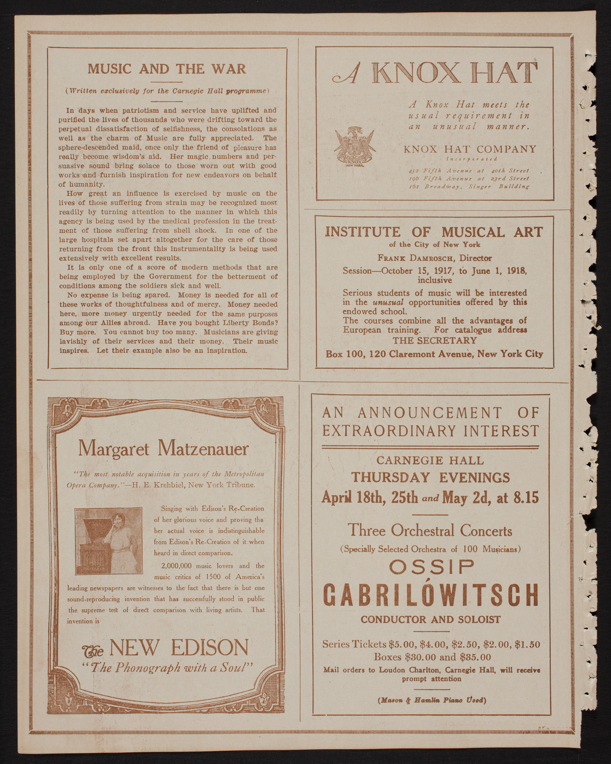 Benefit: St. Andrew's One-Cent Coffee Stands Society, April 22, 1918, program page 2