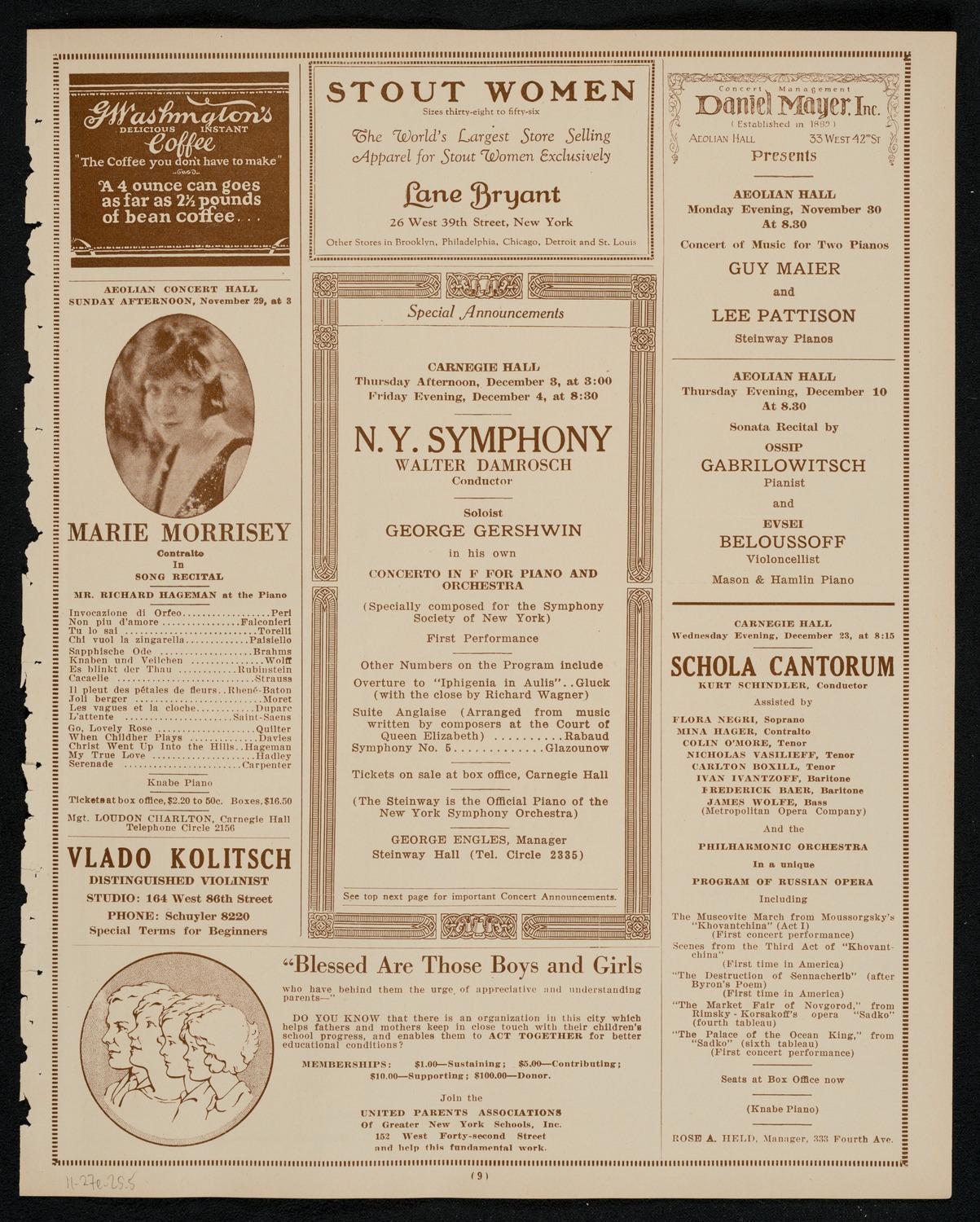 Roland Hayes, Tenor, November 27, 1925, program page 9