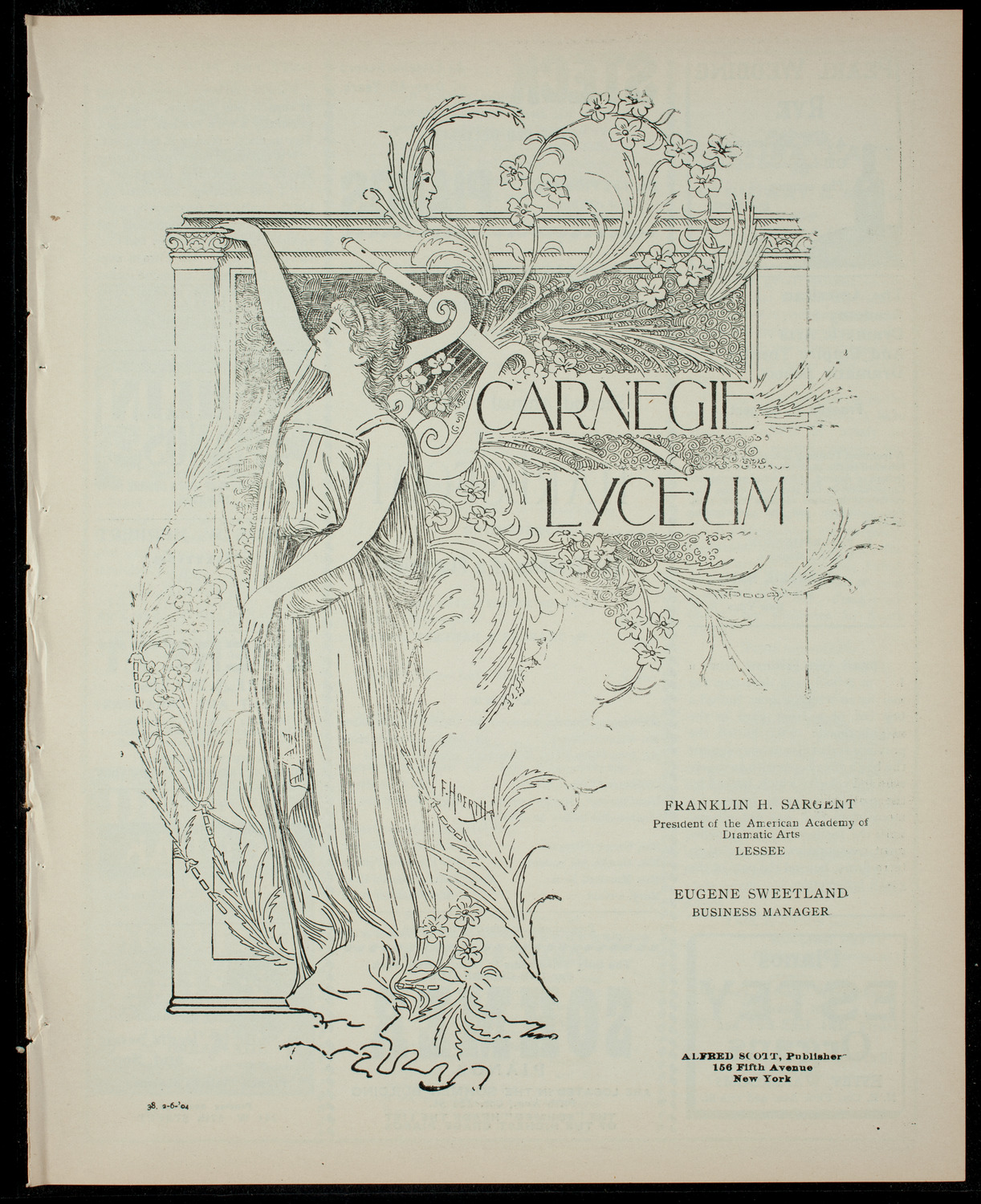 The Haresfoot Club Theatre Group, February 6, 1904, program page 1
