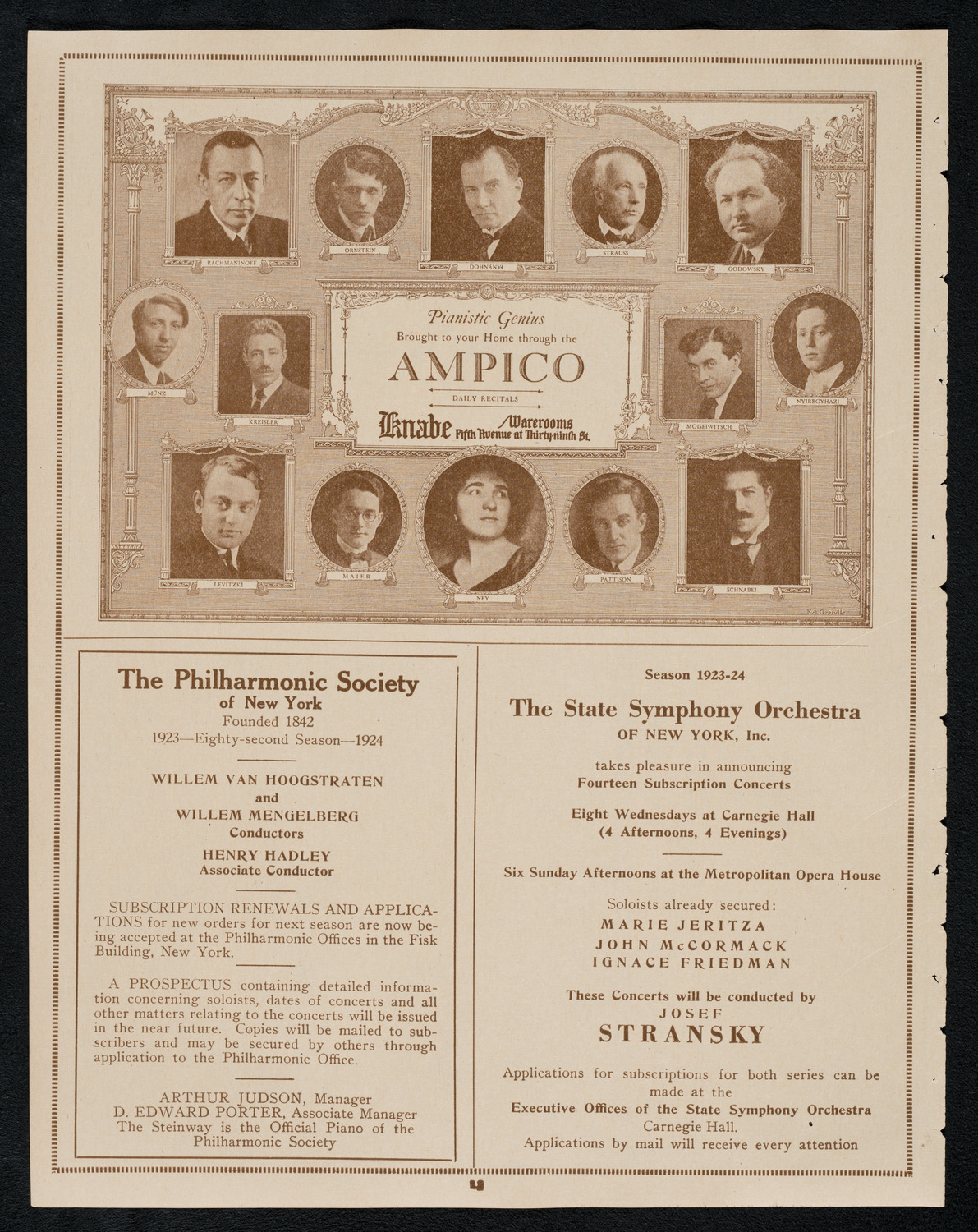 The Full Membership of The Philharmonic Orchestra, April 18, 1923, program page 12