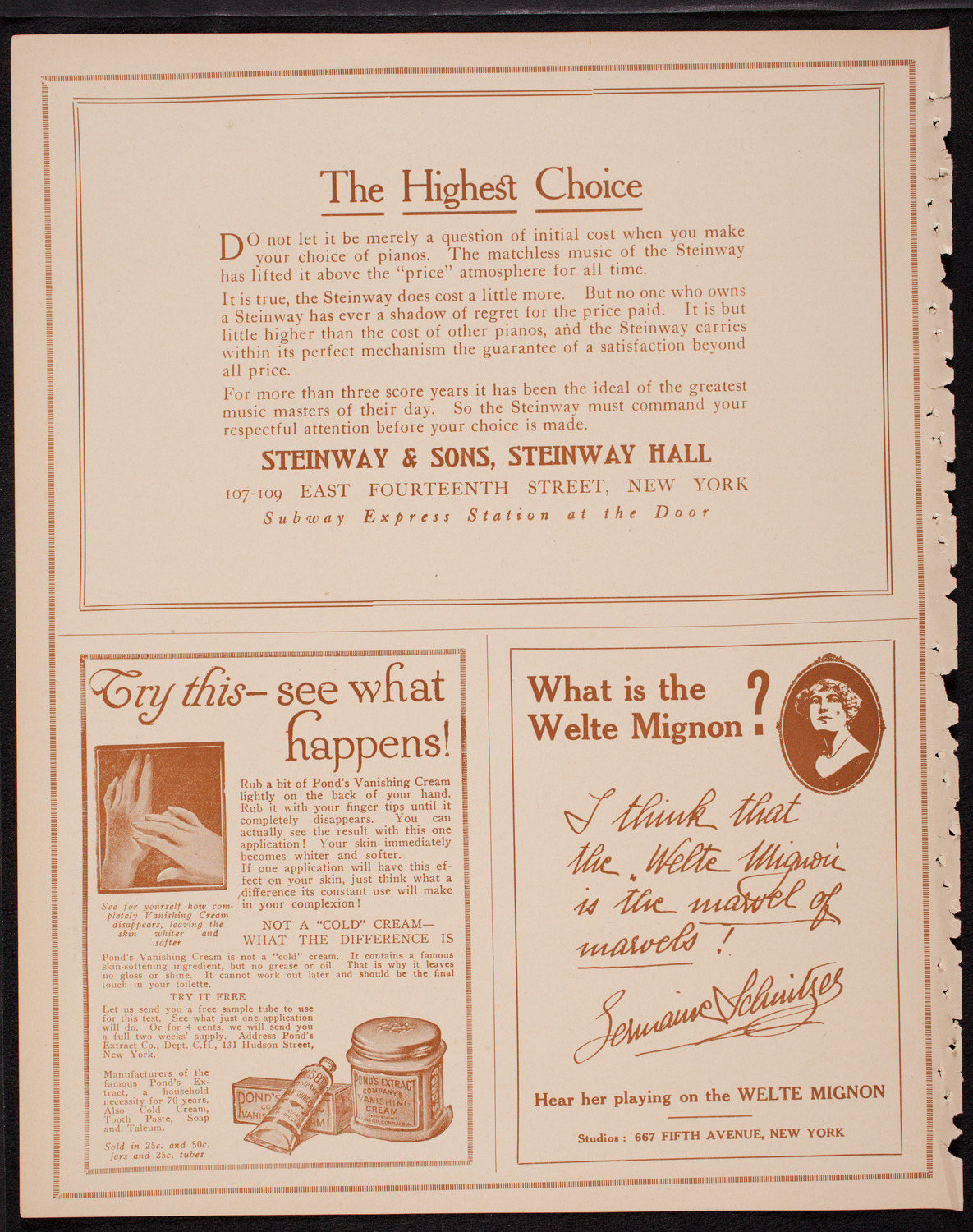 Musical Art Society of New York, December 19, 1916, program page 4