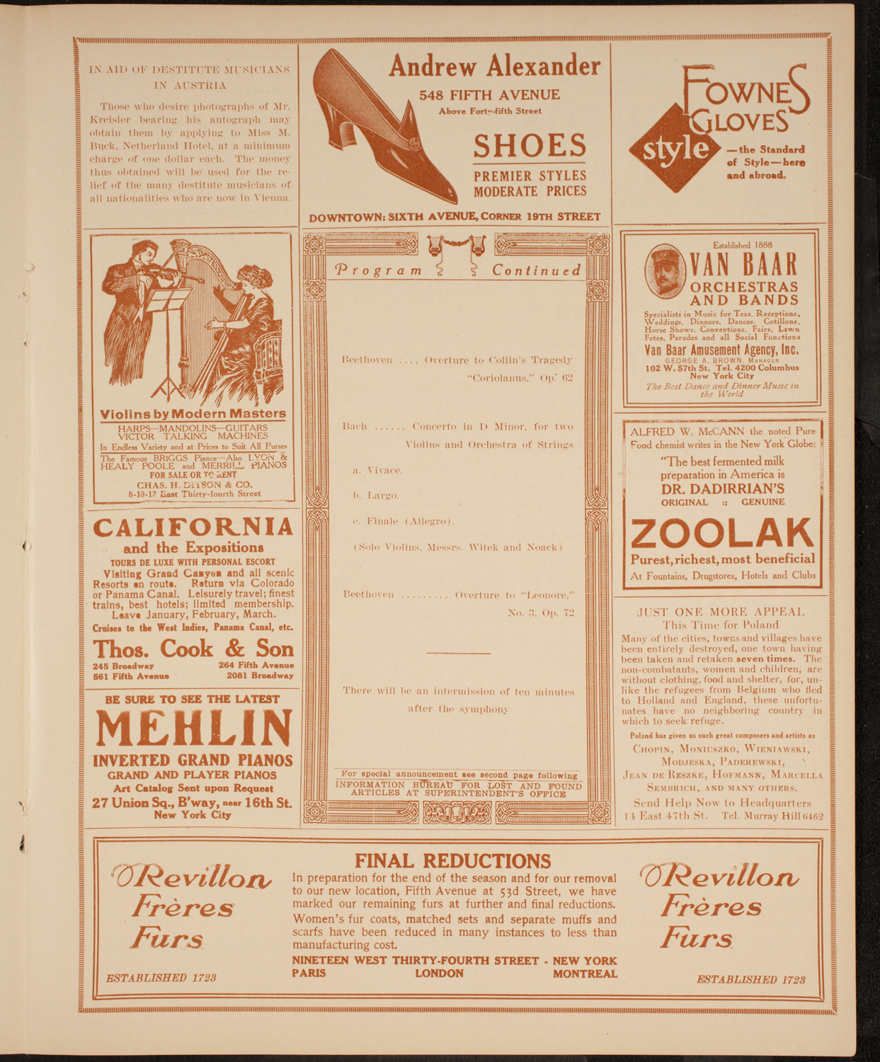Boston Symphony Orchestra, February 18, 1915, program page 7
