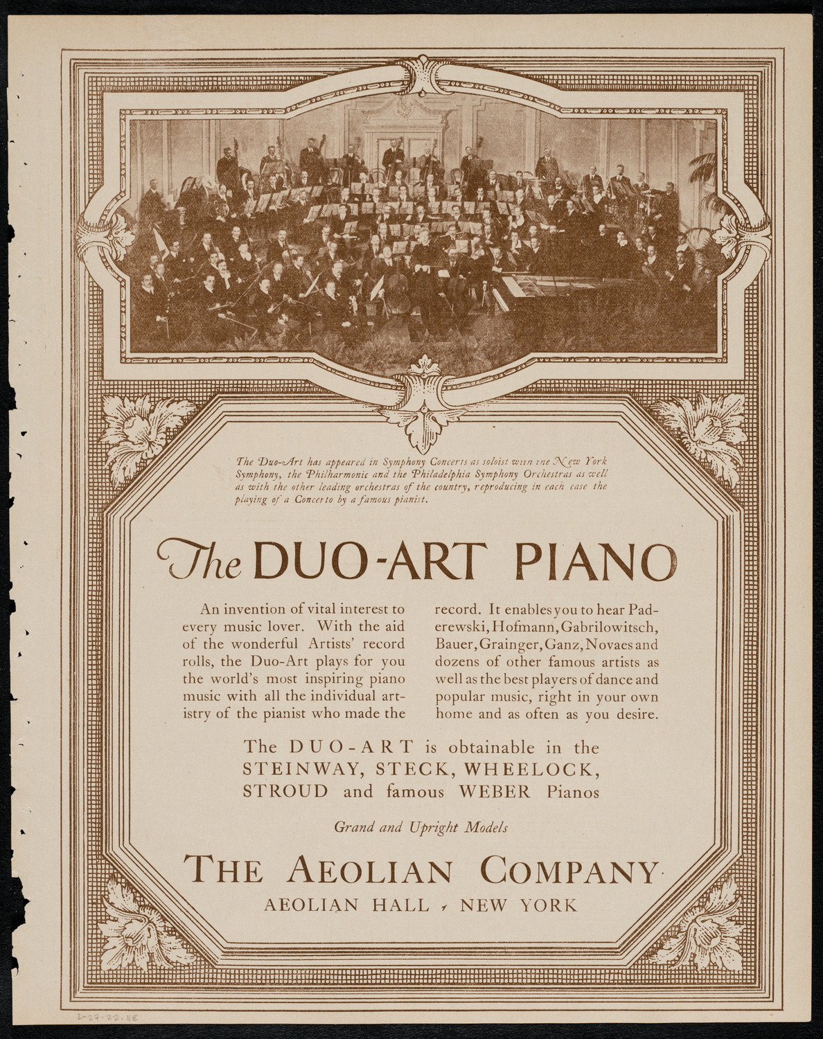 Gala Concert for the Walter Damrosch Fellowship (American Academy in Rome), February 27, 1922, program page 11